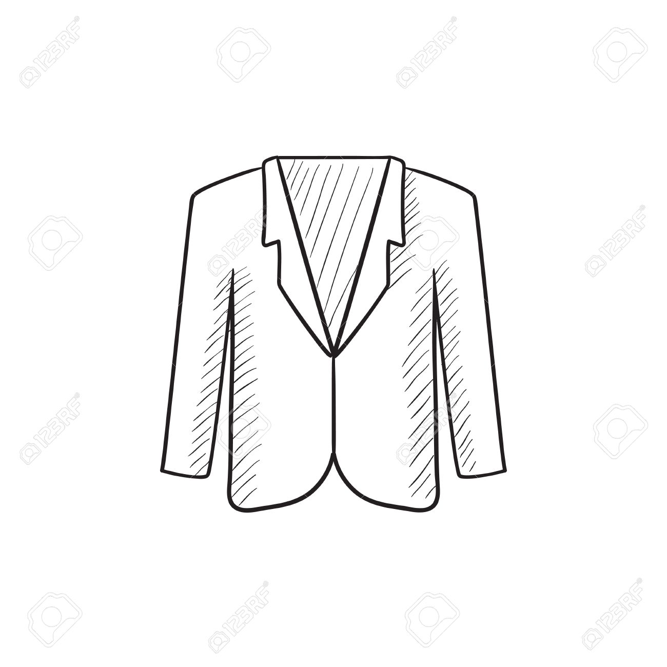 male jacket vector sketch icon isolated on background hand drawn