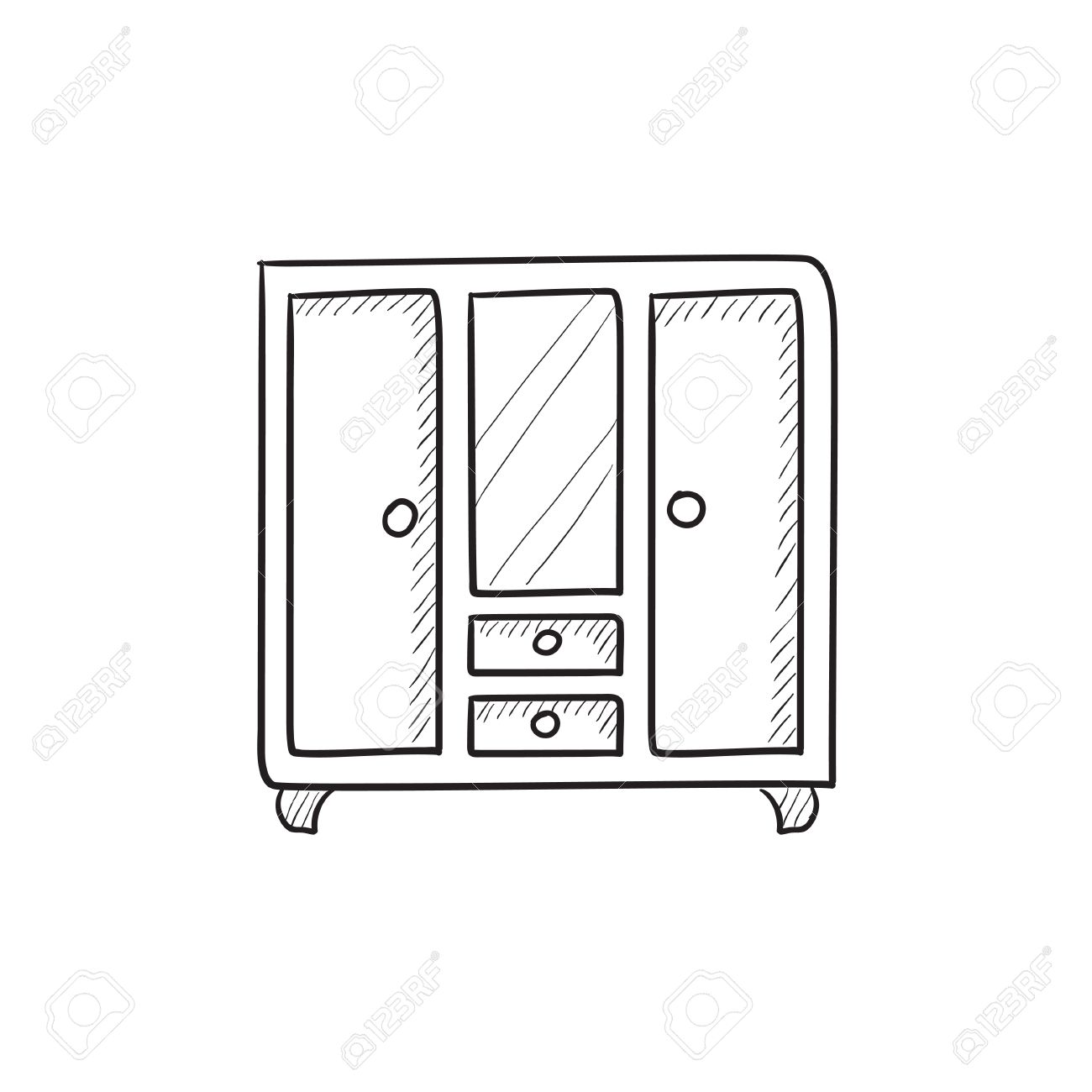 Wardrobe With Mirror Vector Sketch Icon Isolated On Background Royalty Free Cliparts Vectors And Stock Illustration Image 57759951 Draw this cute closet or wardrobe by following this drawing lesson. wardrobe with mirror vector sketch icon isolated on background