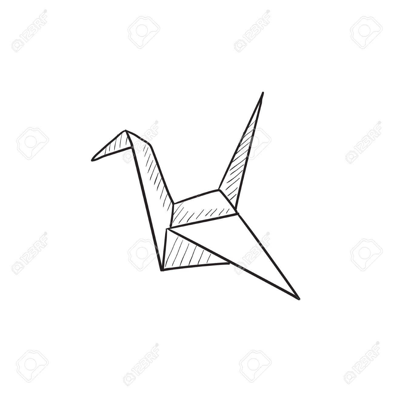origami bird vector sketch