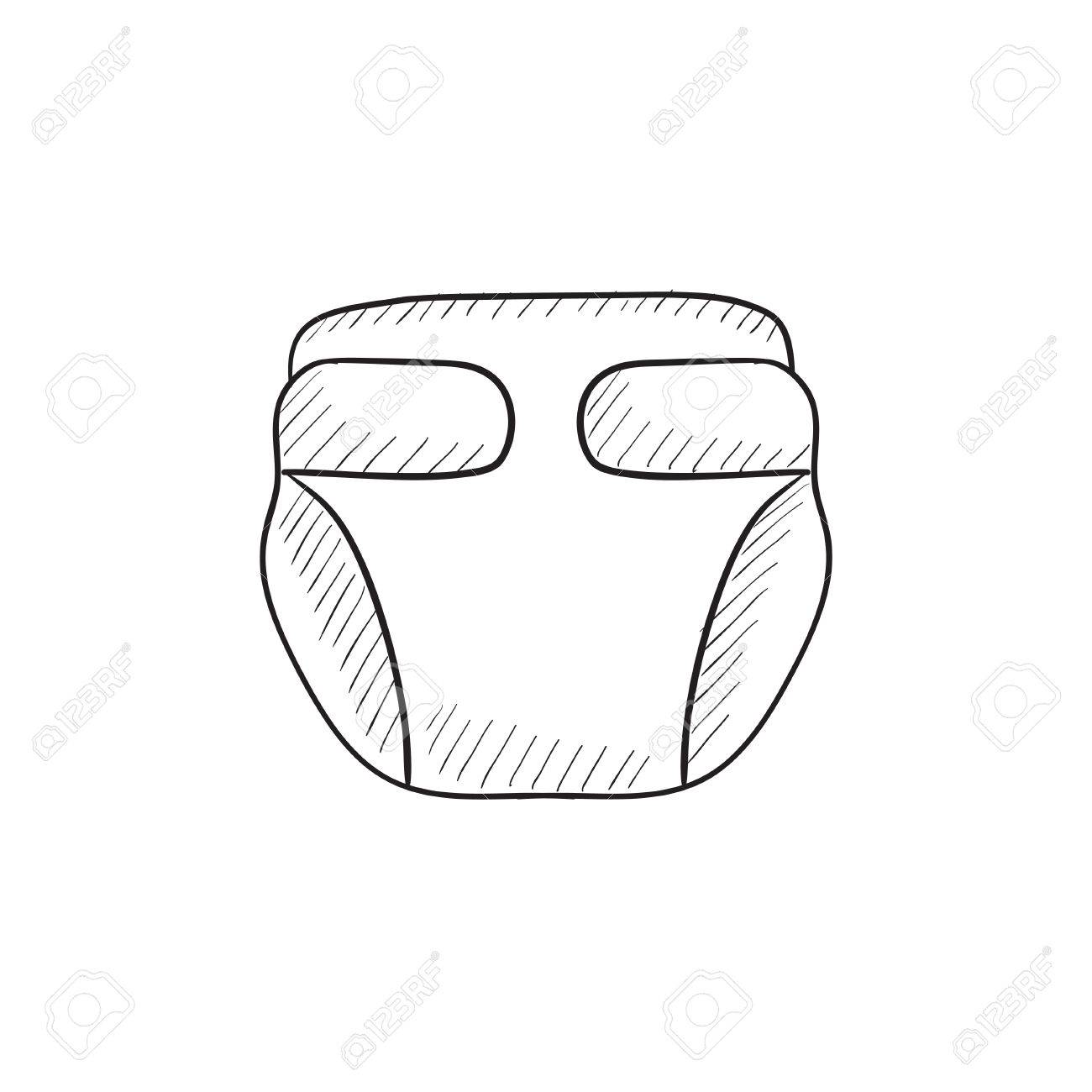 Bebé Dibujo Icono Del Pañal Del Vector Aislado En El Fondo. Dibujado A Mano  Icono De Pañales De Bebé. Dibujo Icono Del Pañal Del Bebé De Infografía,  Sitio Web O Aplicación. Ilustraciones