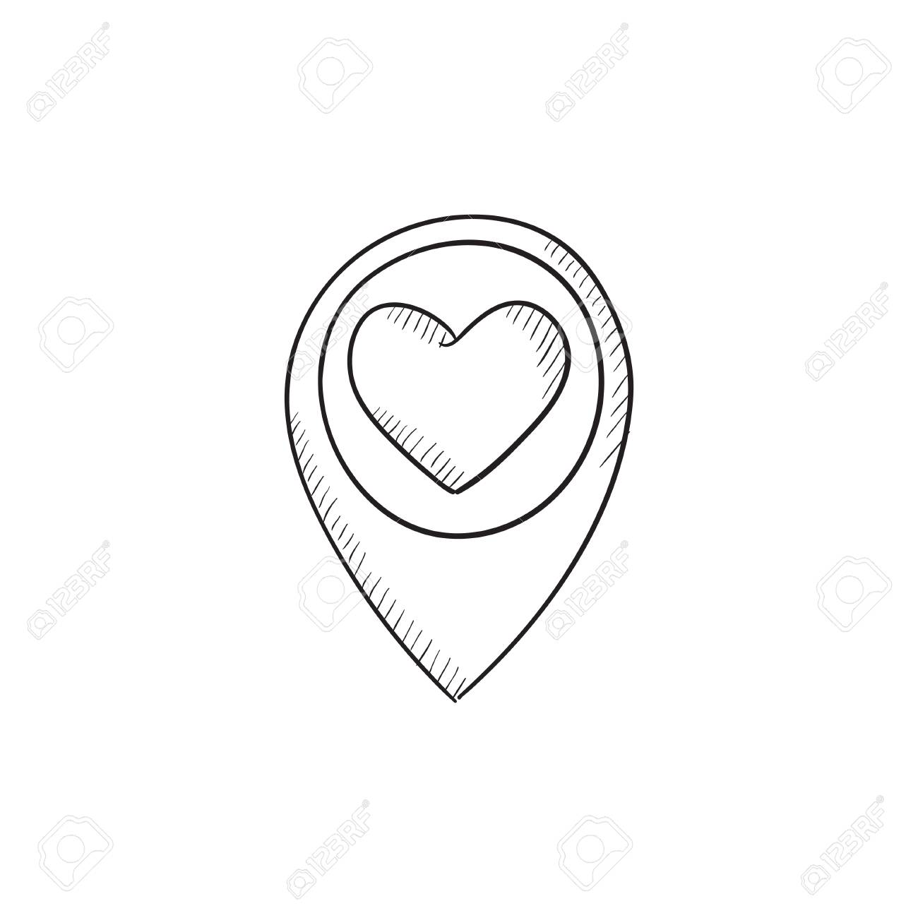 map pointer with heart