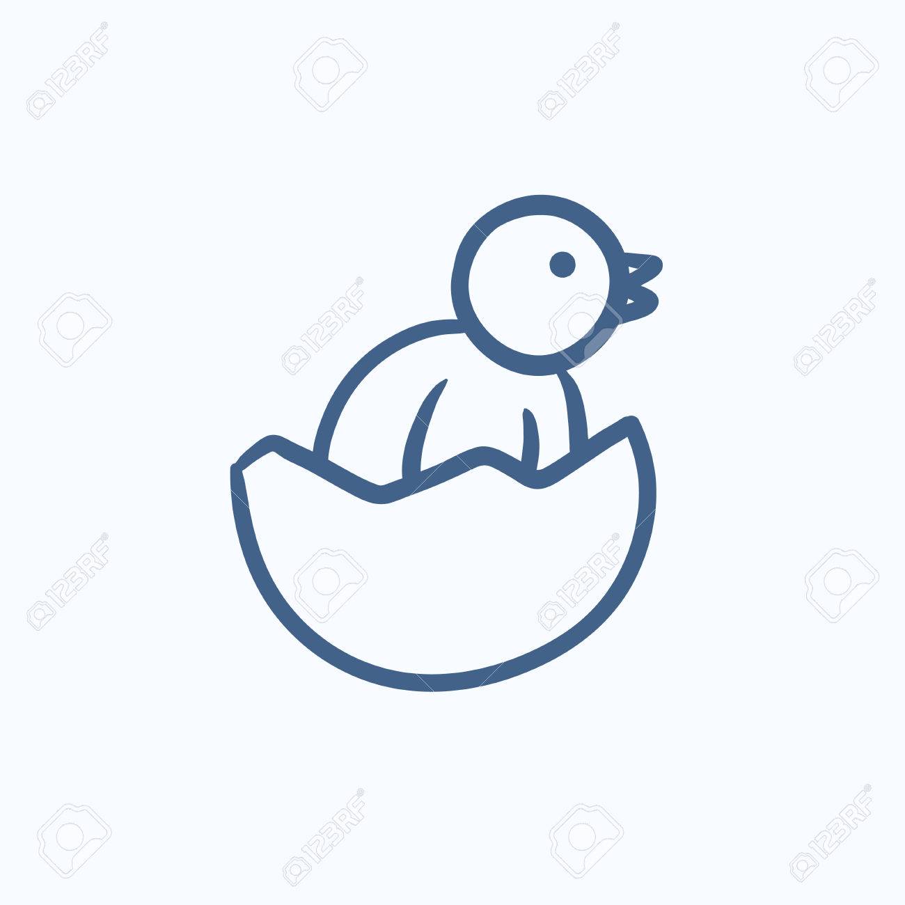 chick peeking out of