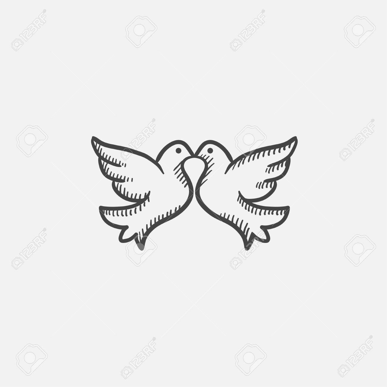 Boda Palomas Dibujo Icono Para Web Movil Y La Infografia Aislado Vector Dibujado A Mano Icono Ilustraciones Vectoriales Clip Art Vectorizado Libre De Derechos Image 60998492