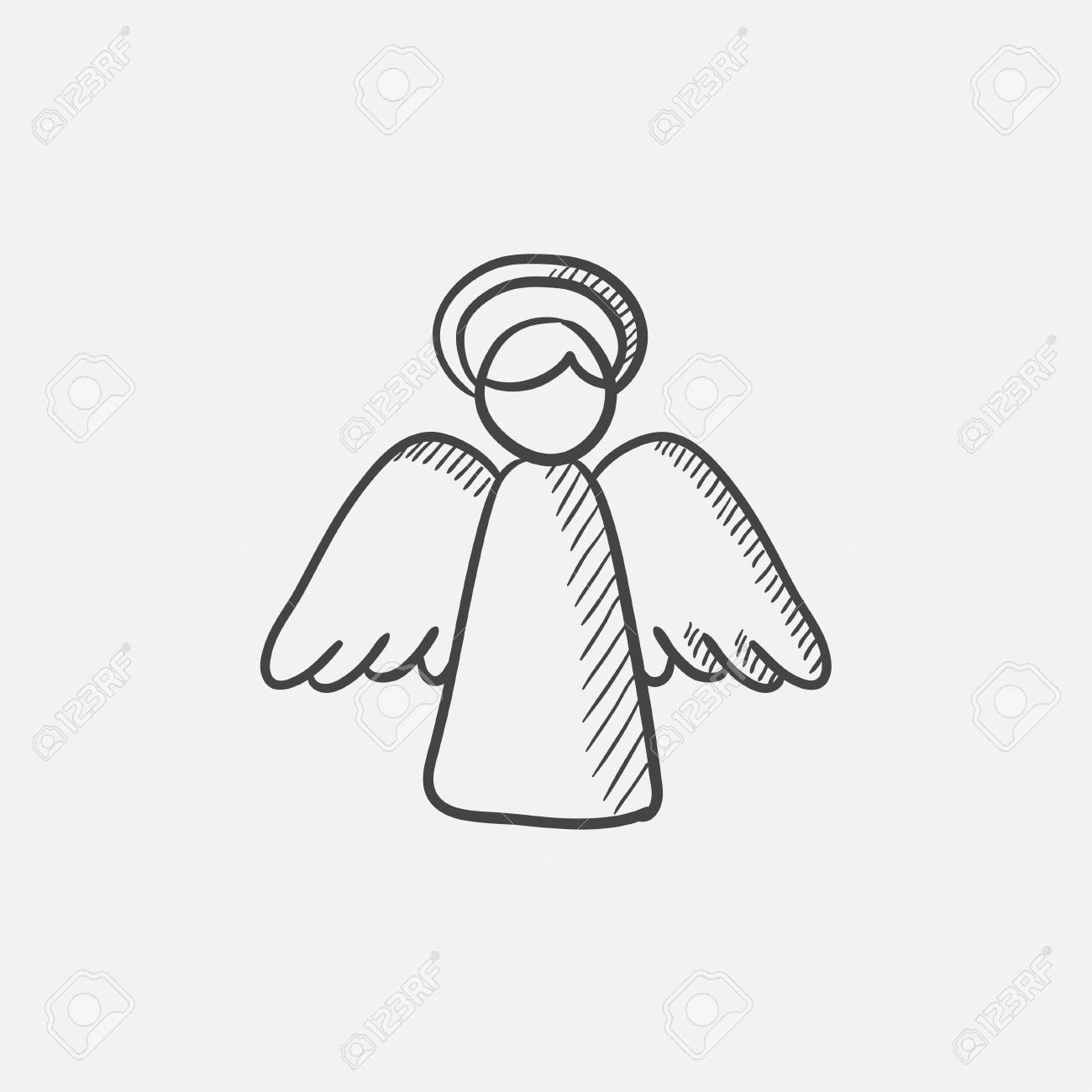 easter angel sketch icon for web mobile and infographics hand angel sketch