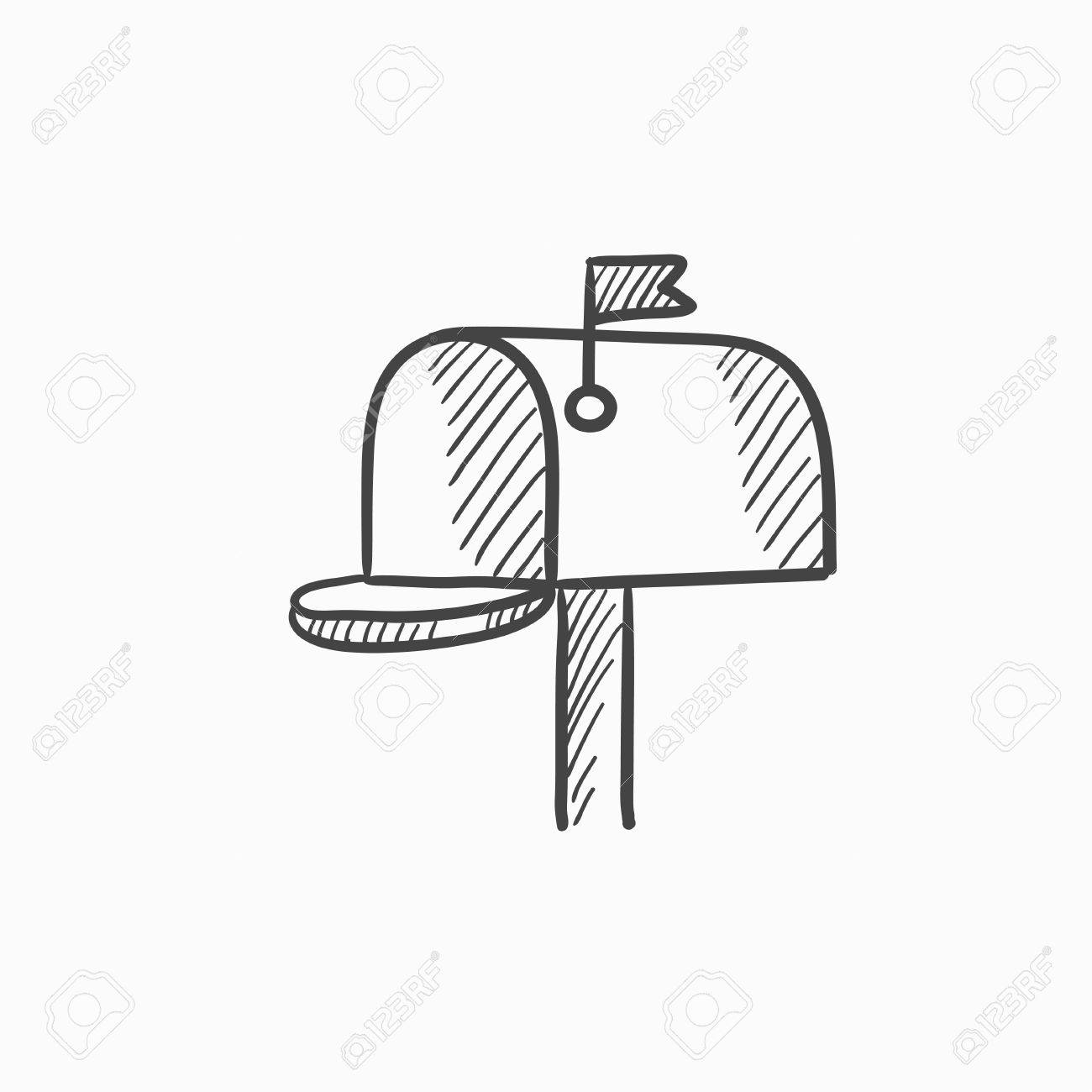 mail box vector sketch icon isolated on background hand drawn