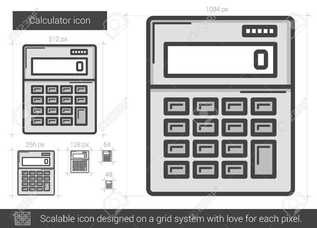 Calculadora Vector Linea Icono Aislado Sobre Fondo Blanco Icono De Linea De Calculadora Para Infografia Sitio Web O Aplicacion Icono Escalable Disenado En Un Sistema De Cuadricula Ilustraciones Vectoriales Clip Art Vectorizado