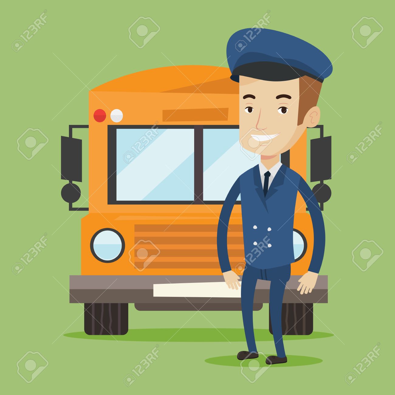 黄色のバスの前に立っている白人の学校バスの運転手 制服を着た笑顔の学校バスの運転手 陽気な学校バスの運転手 幸せの学校バスの運転手 ベクトル フラットなデザイン イラスト 正方形のレイアウト のイラスト素材 ベクタ Image 黄色のバスの前に立っている白人の学校バスの運転手 制服を着た笑顔の学校バスの運転手 陽気な学校バスの運転手 幸せの学校バスの運転手 ベクトル フラットなデザイン イラスト 正方形のレイアウト のイラスト素材 ベクタ Image