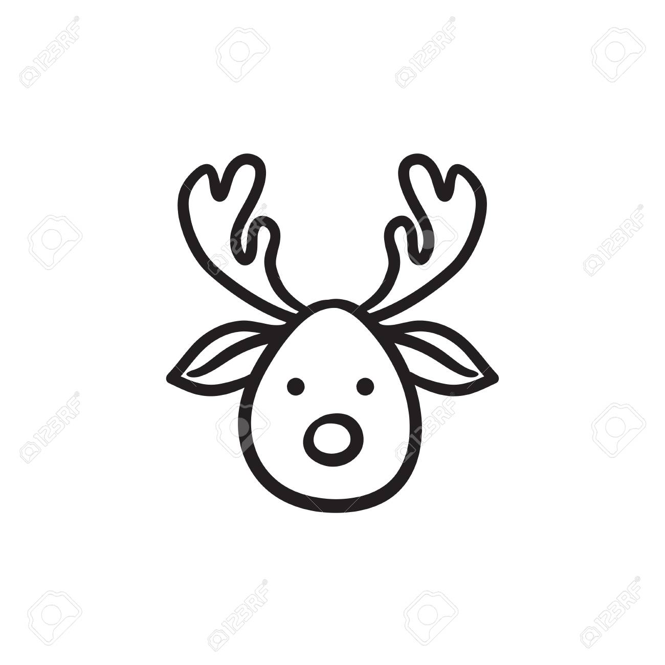 クリスマスの鹿は アイコンをスケッチします のイラスト素材 ベクタ Image クリスマスの鹿は アイコンをスケッチします のイラスト素材 ベクタ Image