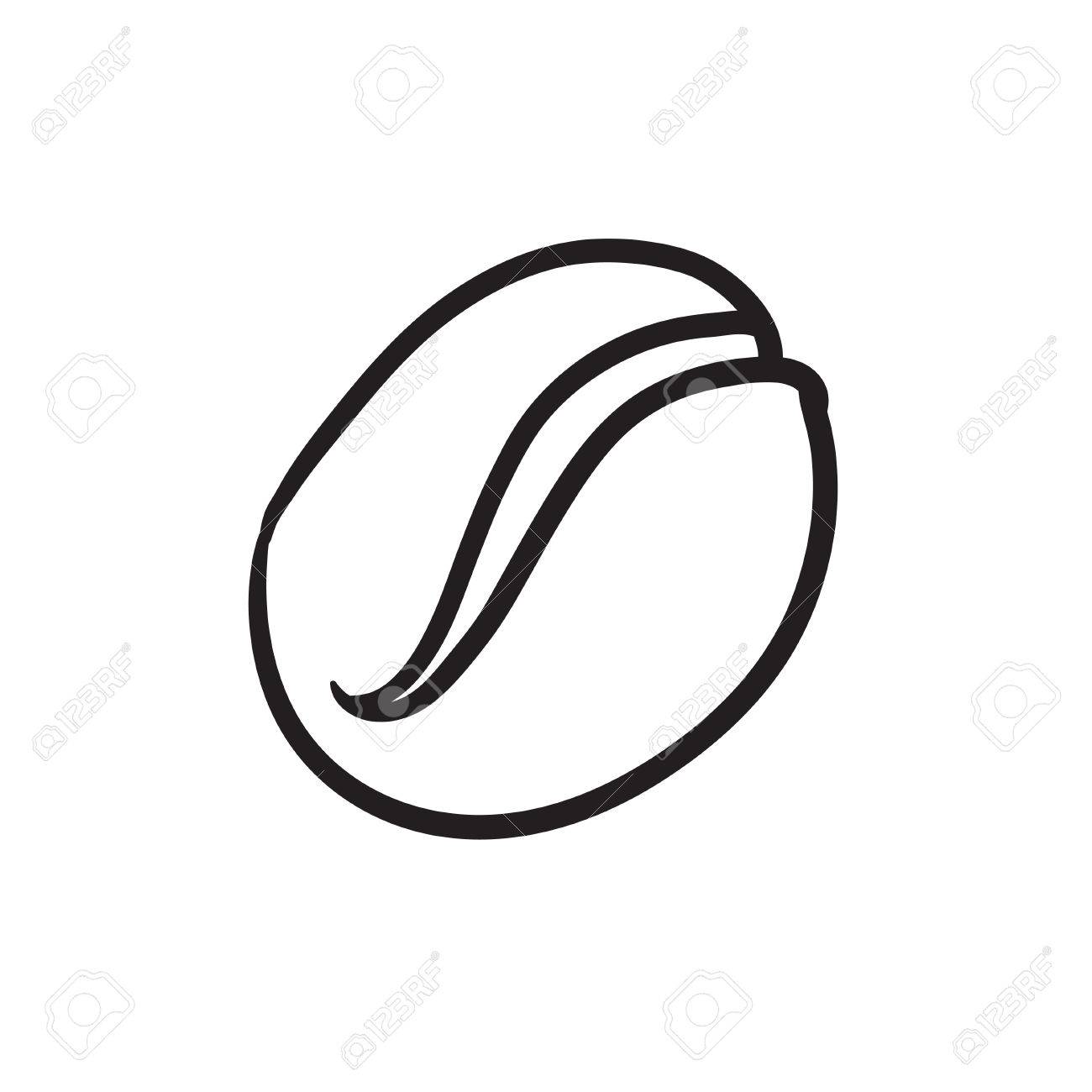 Coffee Bean Vector Sketch Icon Isolated On Background Hand Drawn Coffee Bean Vector Sketch Icon Isolated On Background Hand Drawn