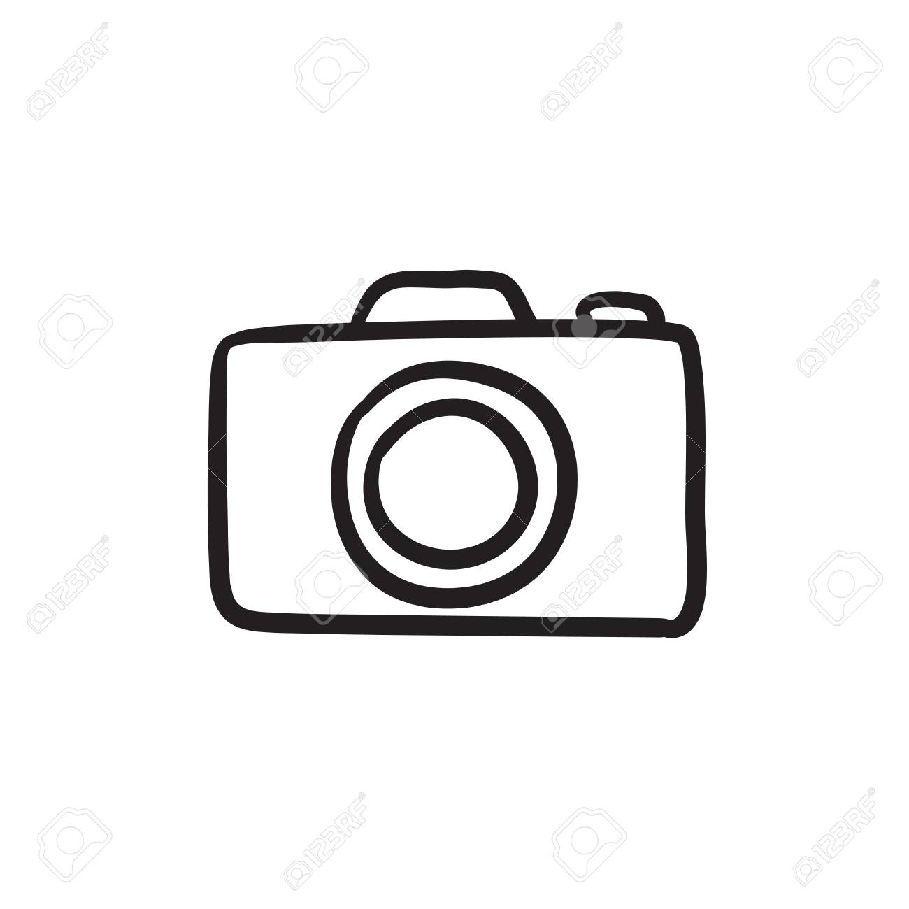 Dibujo De Una Camara De Fotos Cámara De Dibujo Del Icono Del Vector Aislado En El Fondo. Cámara De Dibujo  A Mano Icono . Dibujo Del Icono De La Cámara De Libro De Recuerdos Para La  Aplicación O
