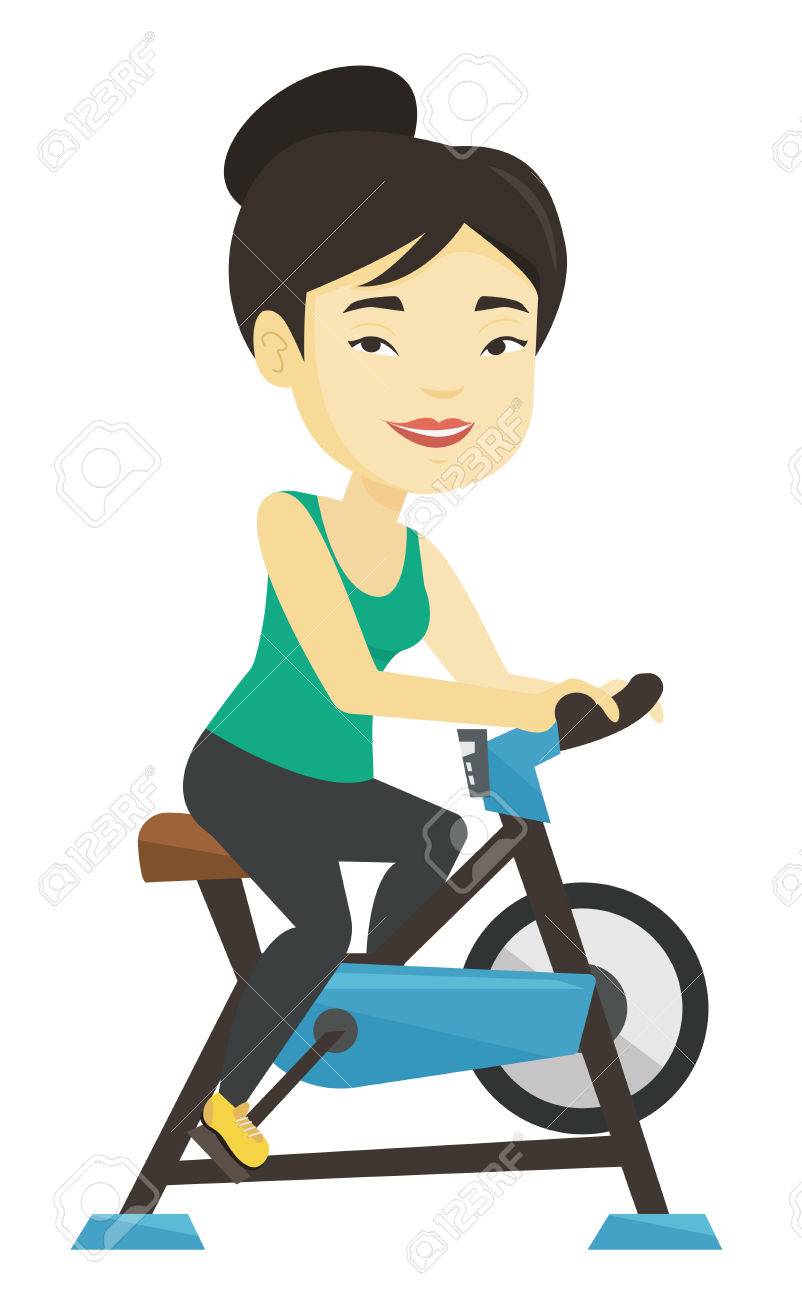 riding a stationary bike