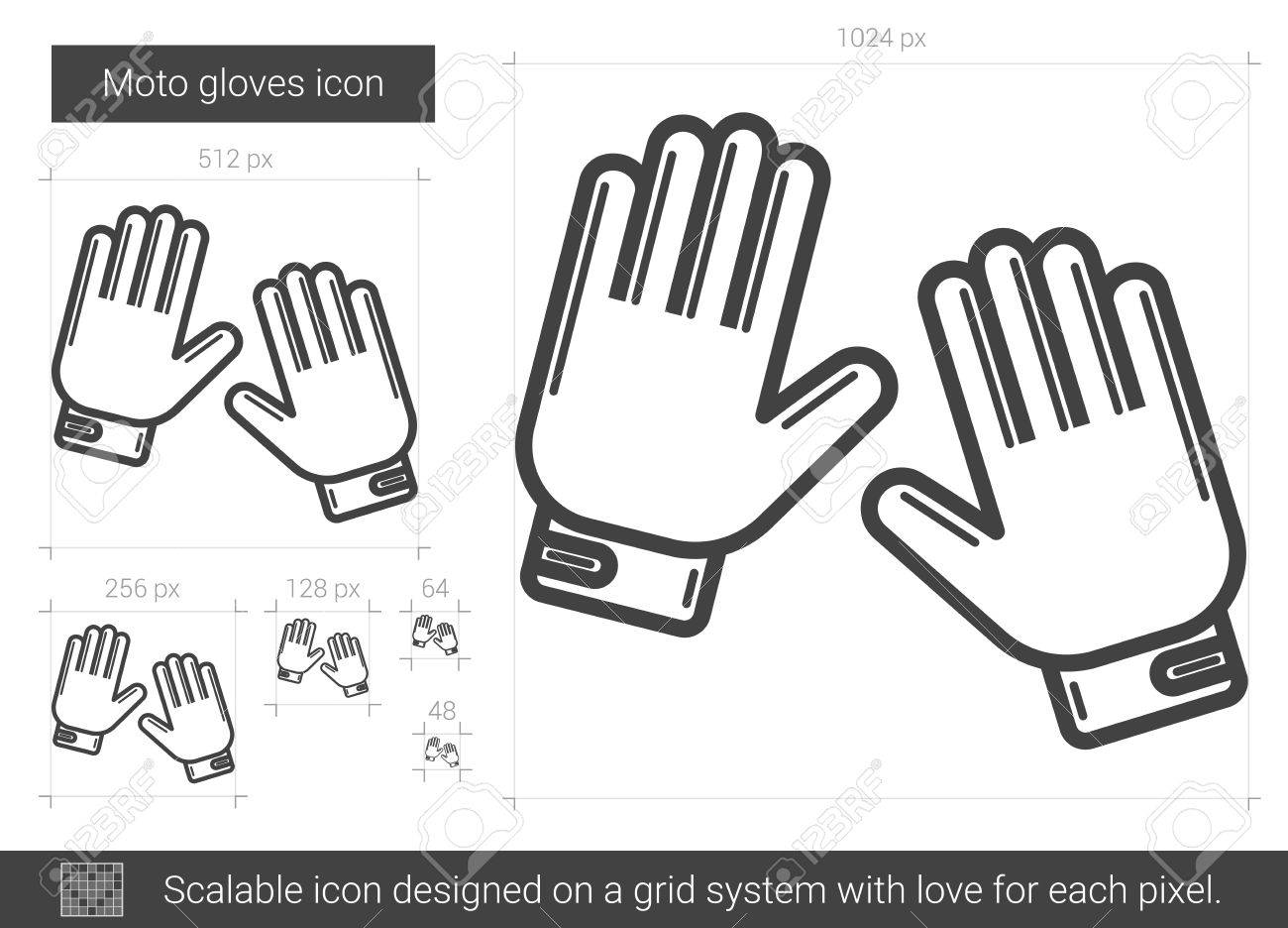 Moto Gloves Vector Line Icon Isolated On White Background Moto Royalty Free Cliparts Vectors And Stock Illustration Image 79673556