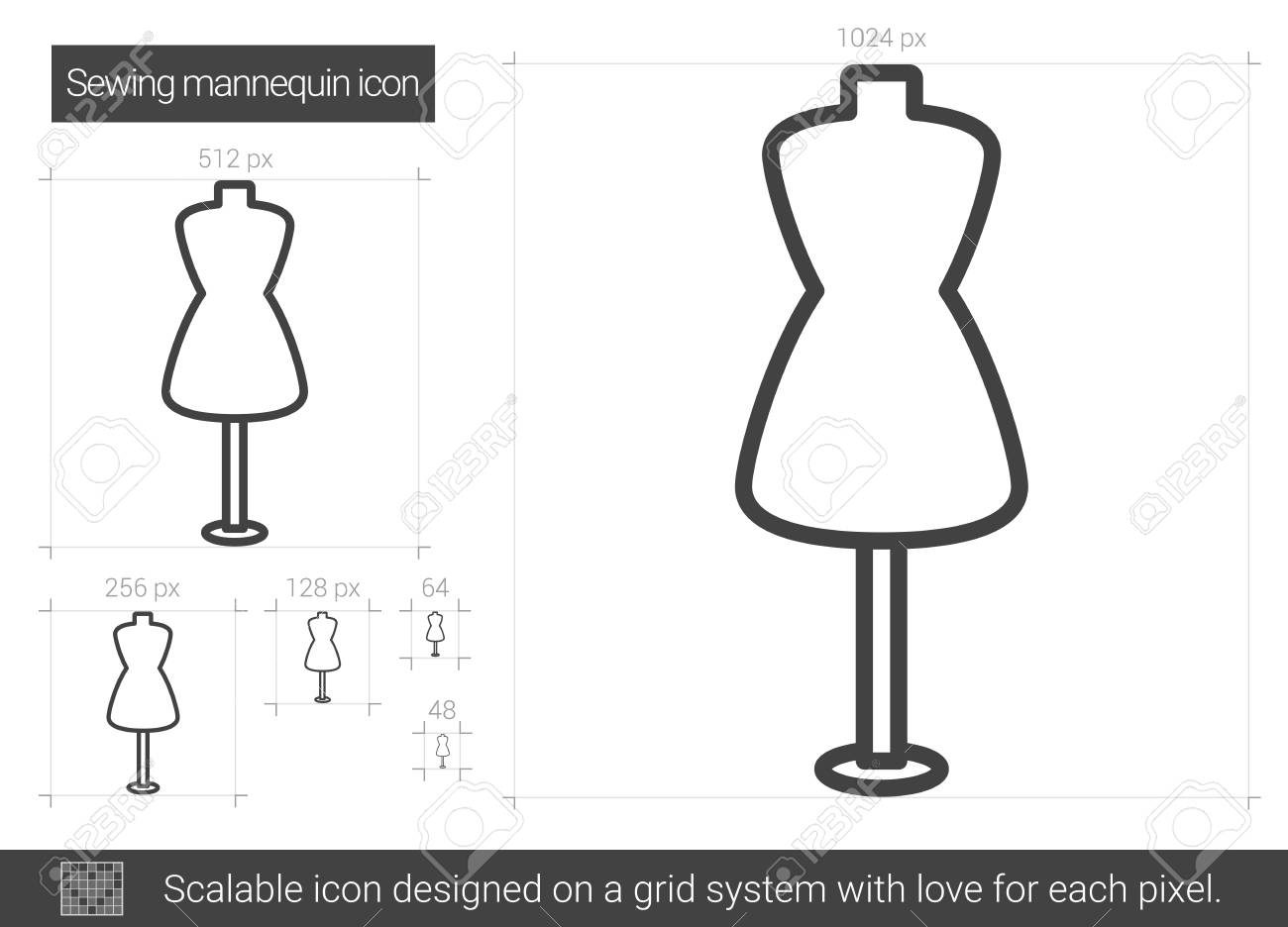sewing mannequin line icon