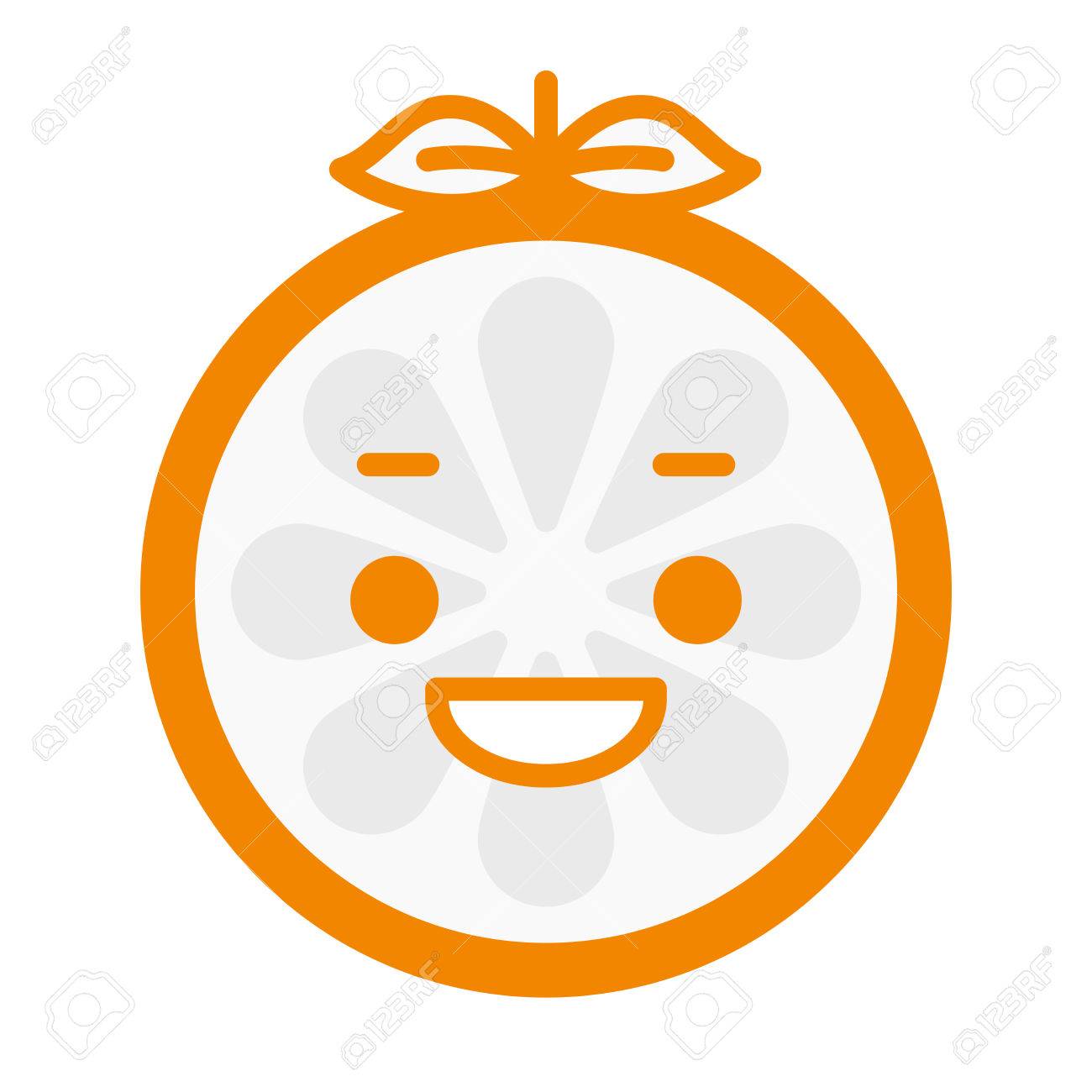 laugh emoji laughing orange fruit emoji vector flat design