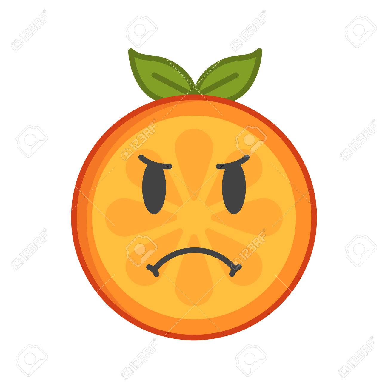 Angry Face Emoji Angry Orange Fruit Emoji Vector Flat Design Royalty Free Cliparts Vectors And Stock Illustration Image 83918797