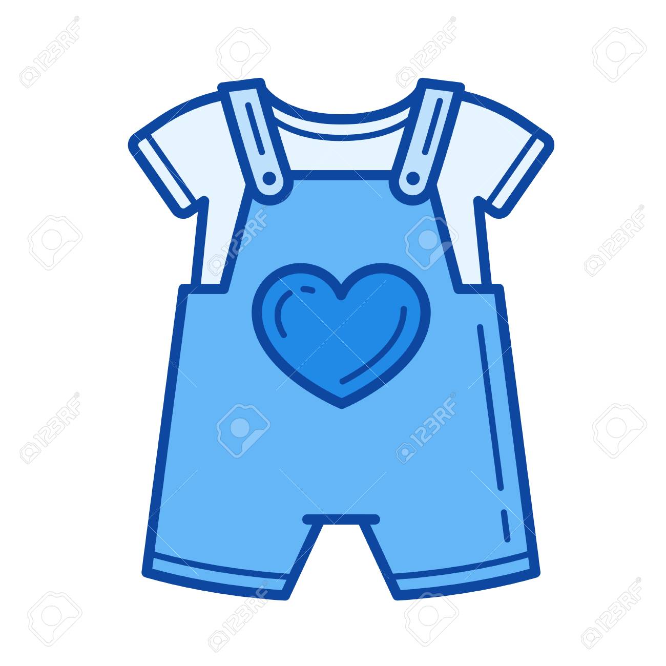 Baby Romper Vector Line Icon Isolated On White Background Baby Royalty Free Cliparts Vectors And Stock Illustration Image