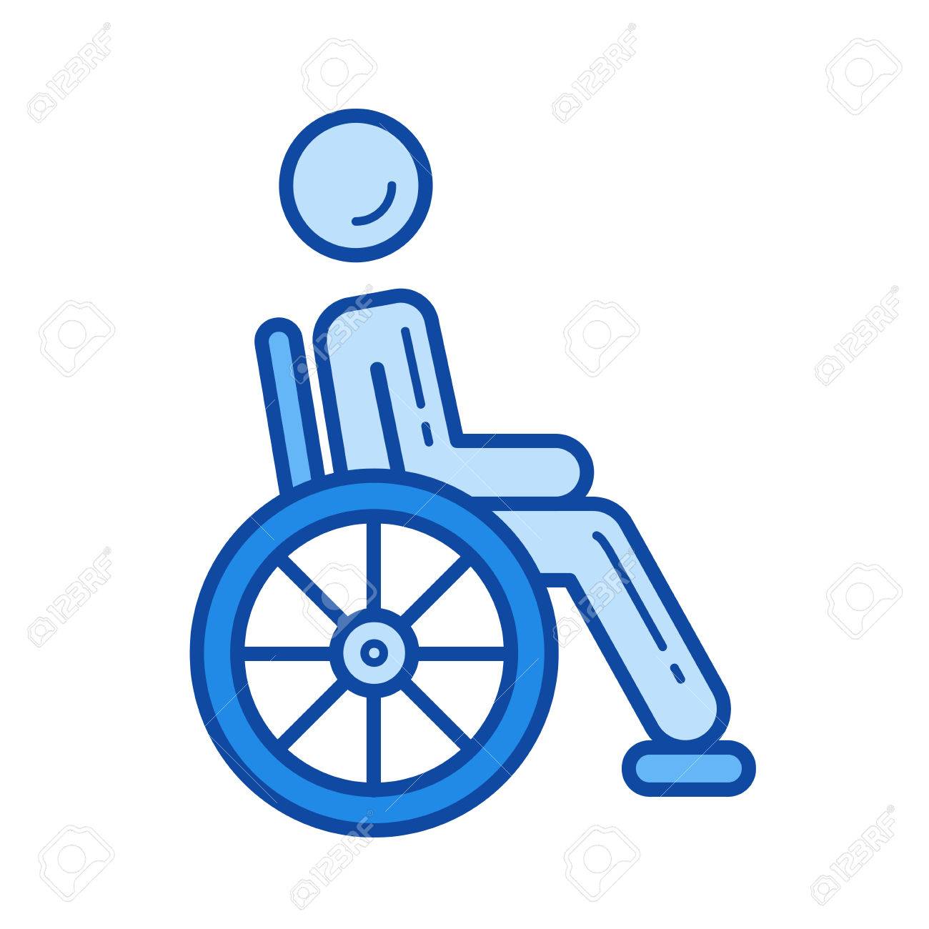 handicap vector line icon isolated on white background handicap