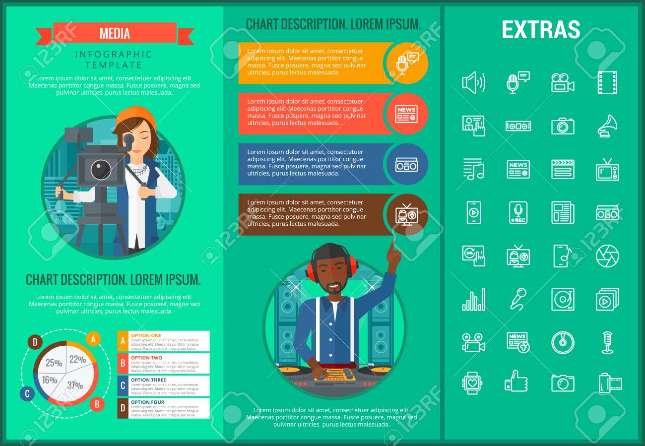 media infographic template elements