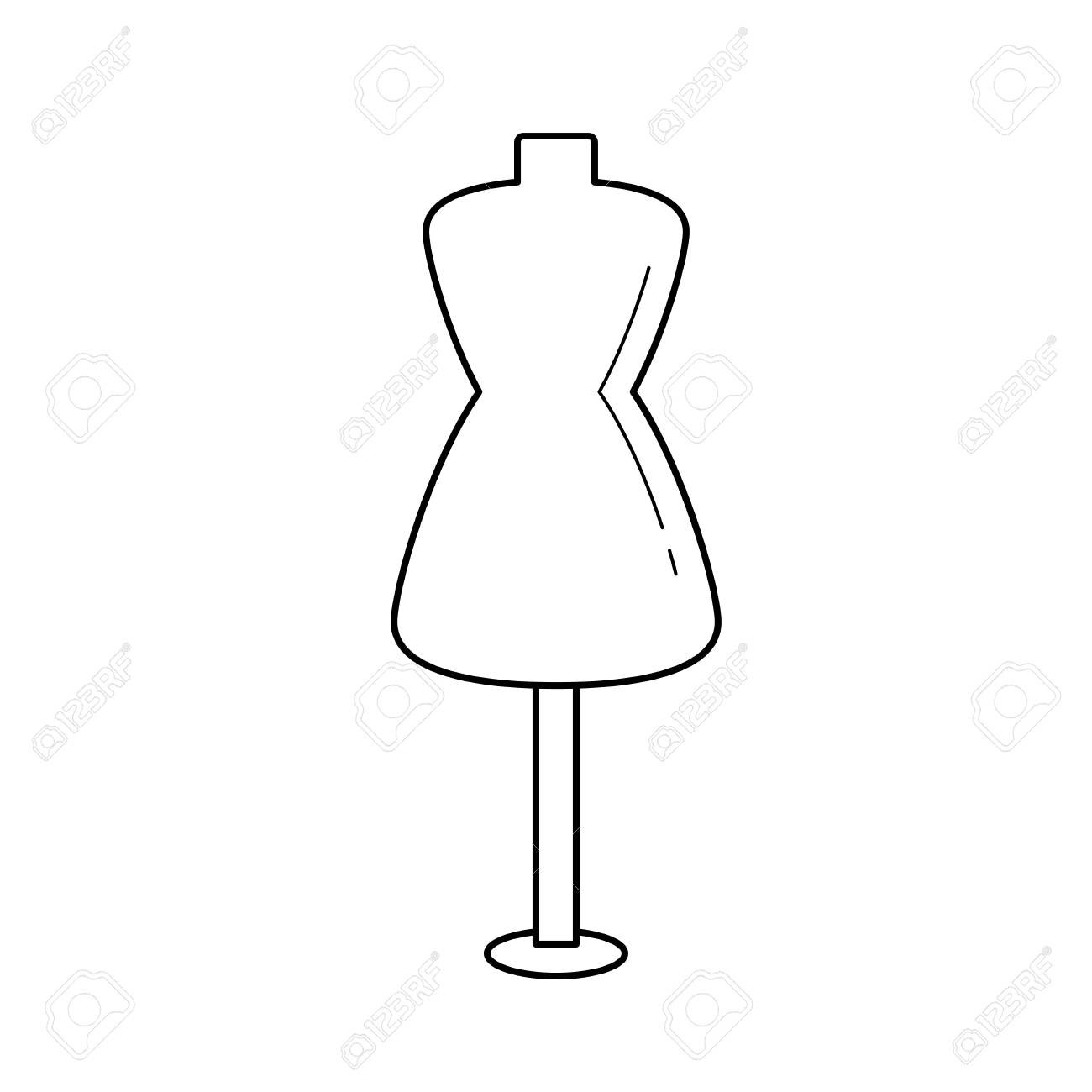 sewing mannequin vector line