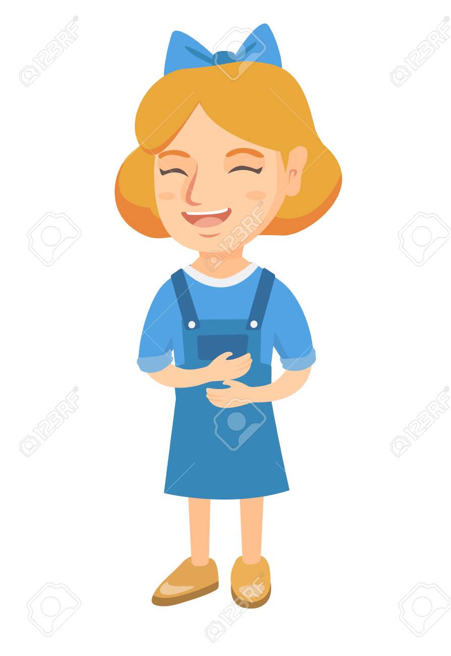 Caucasian Cheerful Girl Laugh Hysterically. Happy Little Girl Laughing With  Closed Eyes. Vector Sketch Cartoon Illustration Isolated On White  Background. Royalty Free SVG, Cliparts, Vectors, and Stock Illustration.  Image 102551513., image size:893x1300