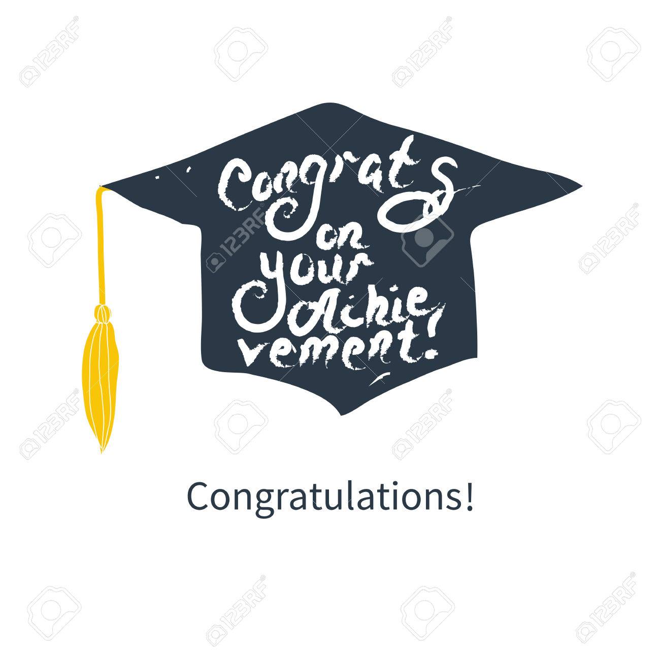 greeting card with congratulations graduate completion of studies congratulations on the graduation