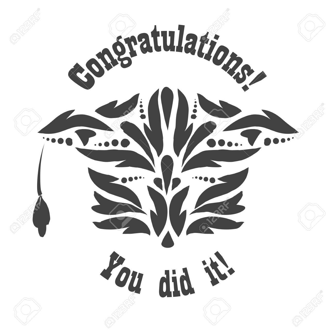 greeting card with congratulations graduate completion of studies