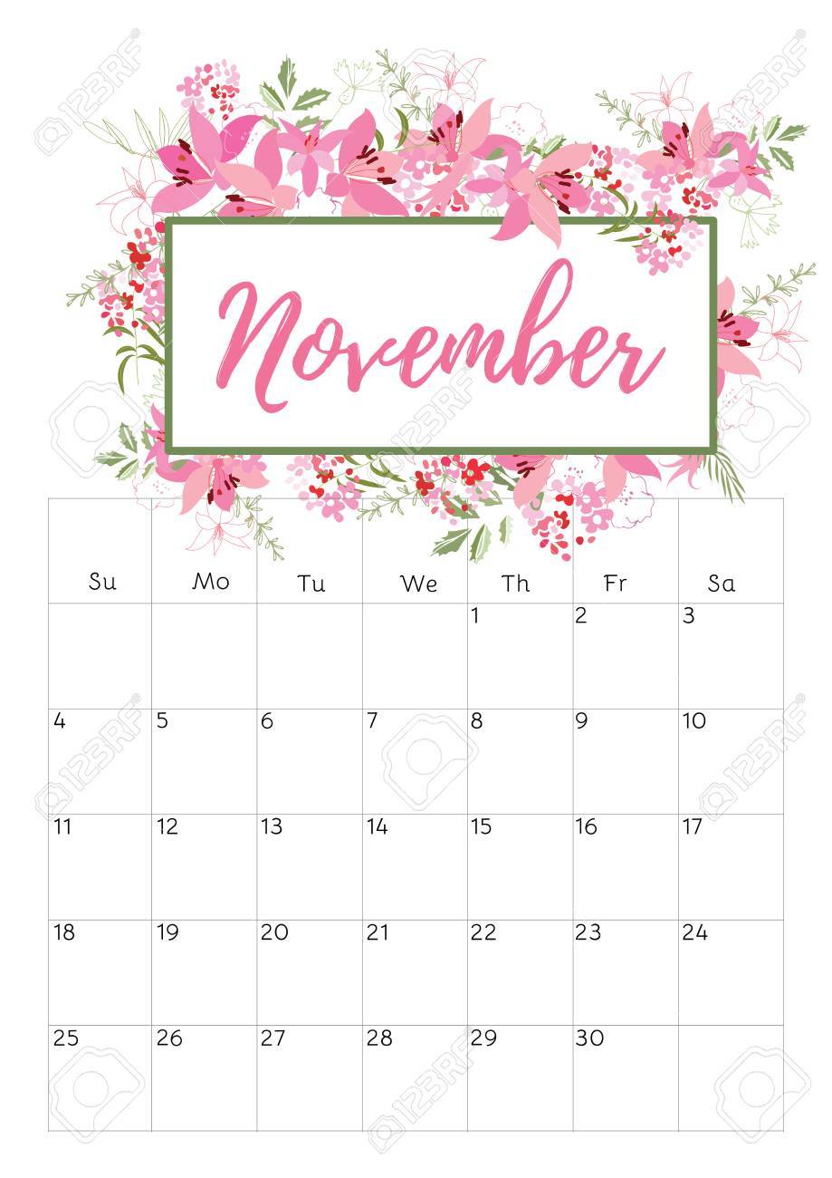 november 2018 calendar clipart