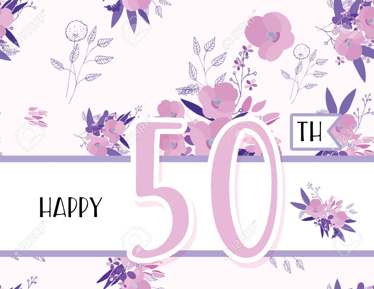 Carte De Voeux Pour Anniversaire D Anniversaire Composition De Fleurs Pour Un Evenement Festif Illustration Vectorielle Clip Art Libres De Droits Vecteurs Et Illustration Image