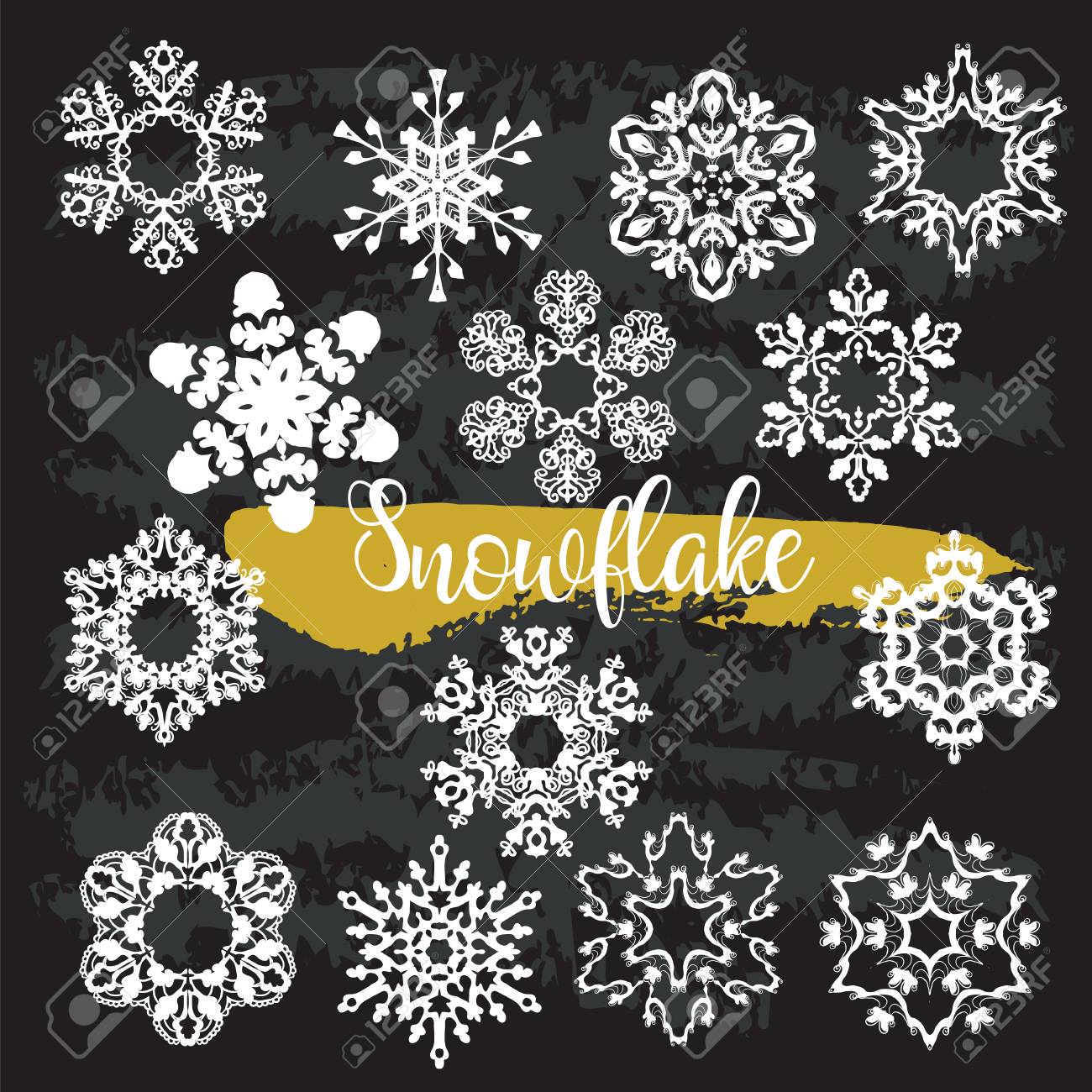 Frozen Snowflake ClipArt Black Color, Winter Clip Art, Intricate  SnowFlakes, Christmas ClipArt, Printable Digital Stamp, Vector White Color  Royalty Free SVG, Cliparts, Vectors, And Stock Illustration. Image  127596868.
