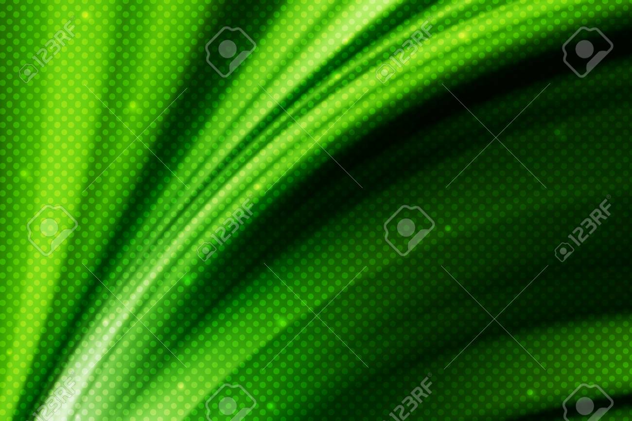 水玉模様の緑の曲線ライン背景を抽象化します。 の写真素材・画像素材 