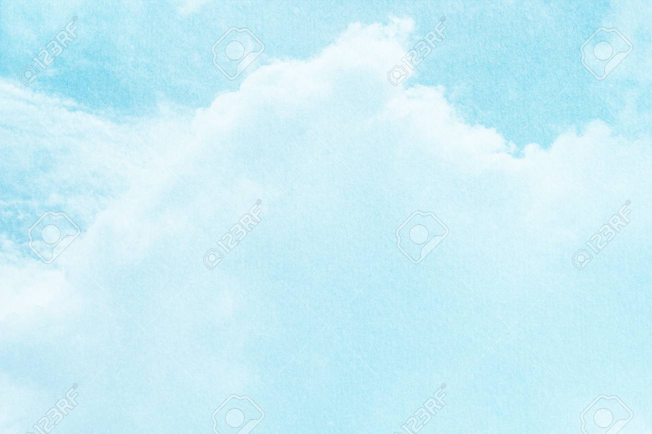 Cloudscape With Light Blue Gradient Color And Grunge Texture