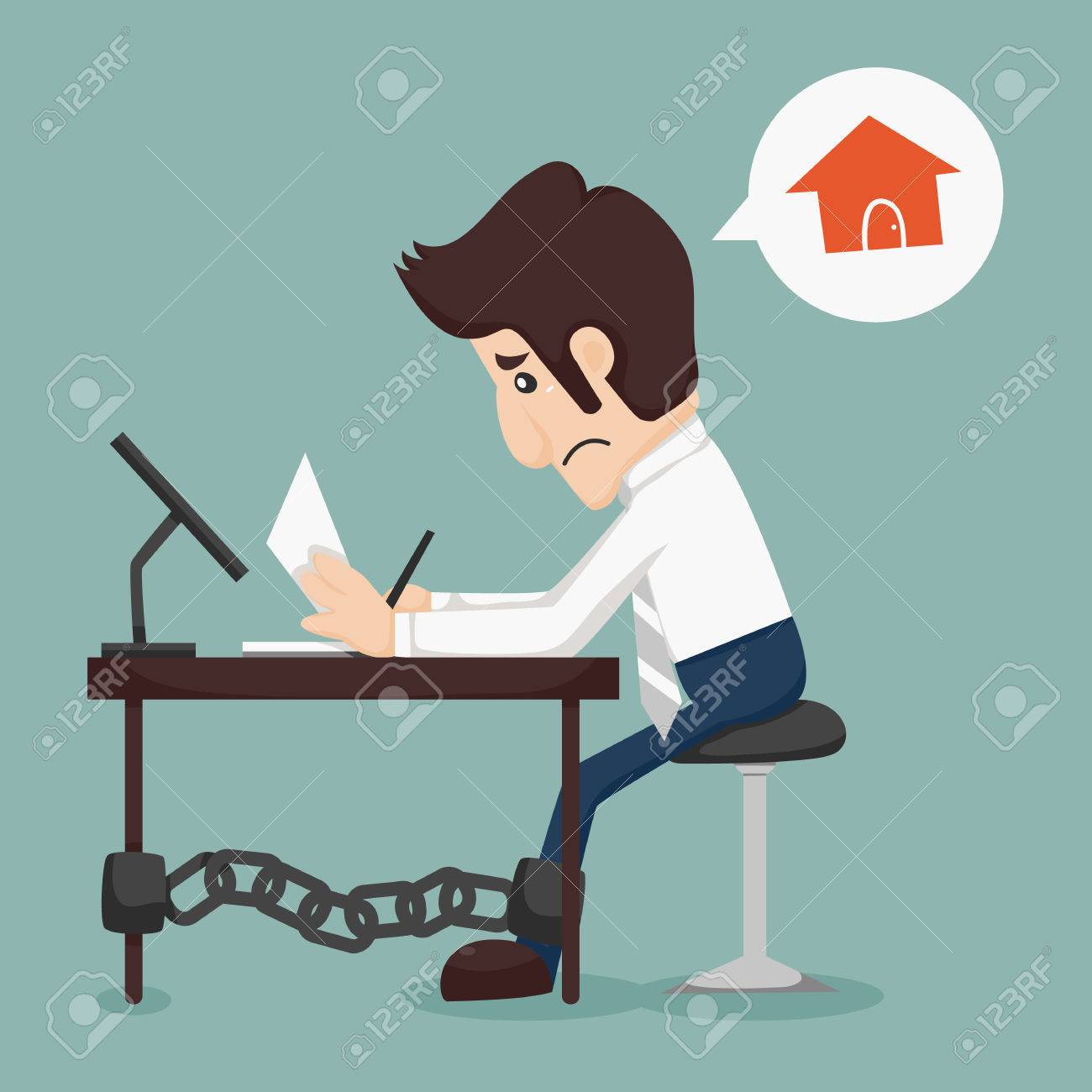 ビジネスマン ハード ワーカーのイラスト素材 ベクタ Image