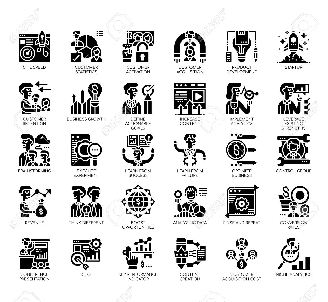Set of growth hacking thin line and pixel perfect icons for any web and app project. - 147651116 Set of growth hacking thin line and pixel perfect icons for any web and app project. - 147651116