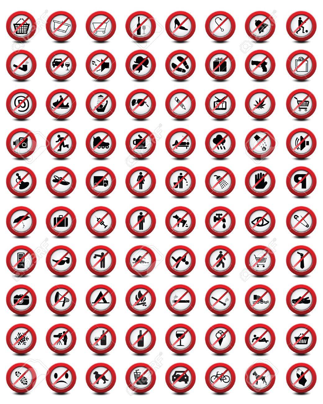 Various Forbidden Signs Royalty Free SVG, Cliparts, Vectors, and Stock  Illustration. Image 3457965.