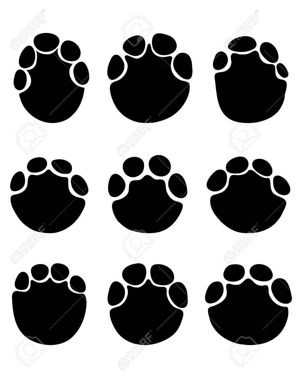 Schwarz Fussspuren Von Elefanten Auf Einem Weissen Hintergrund Lizenzfrei Nutzbare Vektorgrafiken Clip Arts Illustrationen Image
