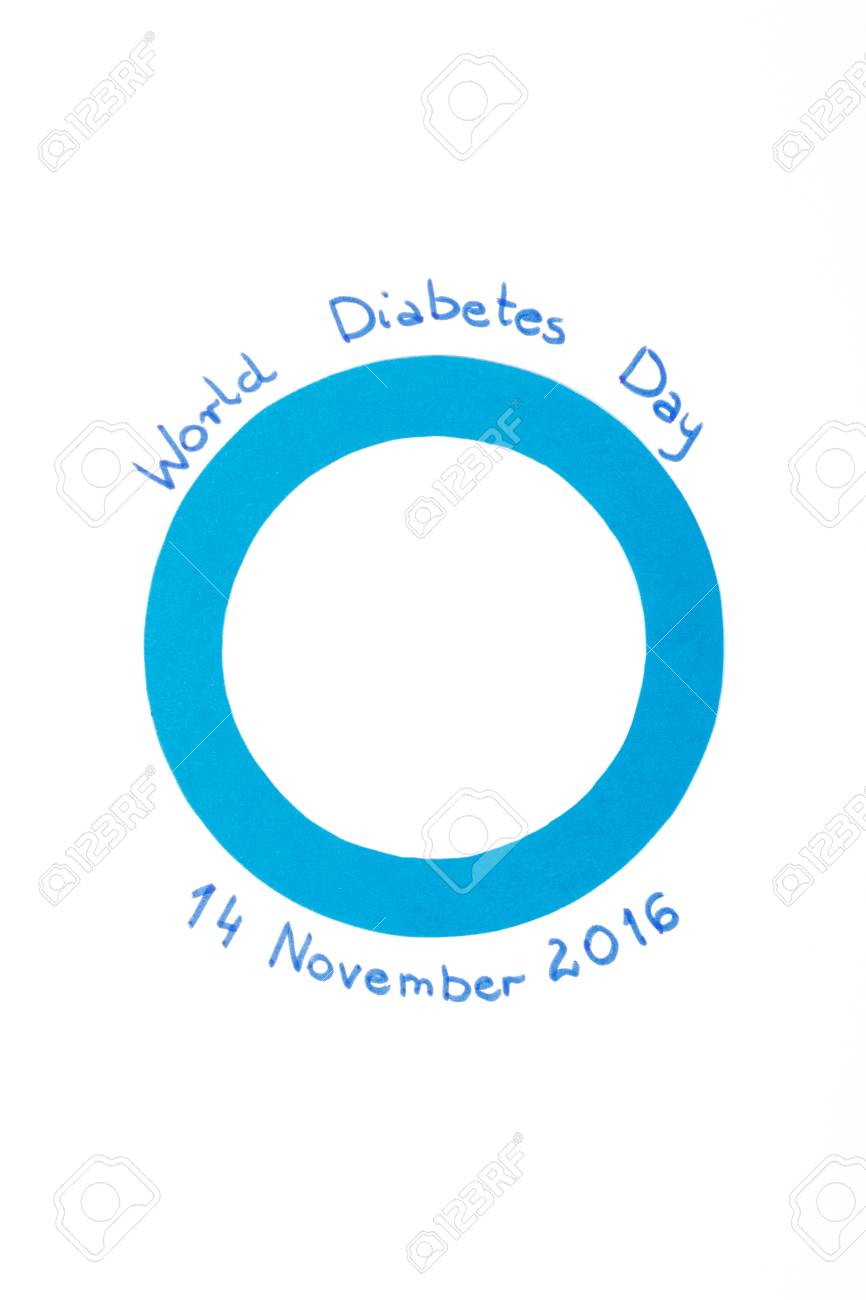 Blue Circle Of Paper, Symbol Of World Diabetes Day On White Background  Stock Photo, Picture and Royalty Free Image. Image 63896961., image size:866x1300