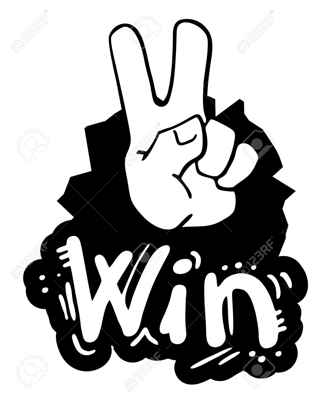 win hand symbol royalty free cliparts vectors and stock