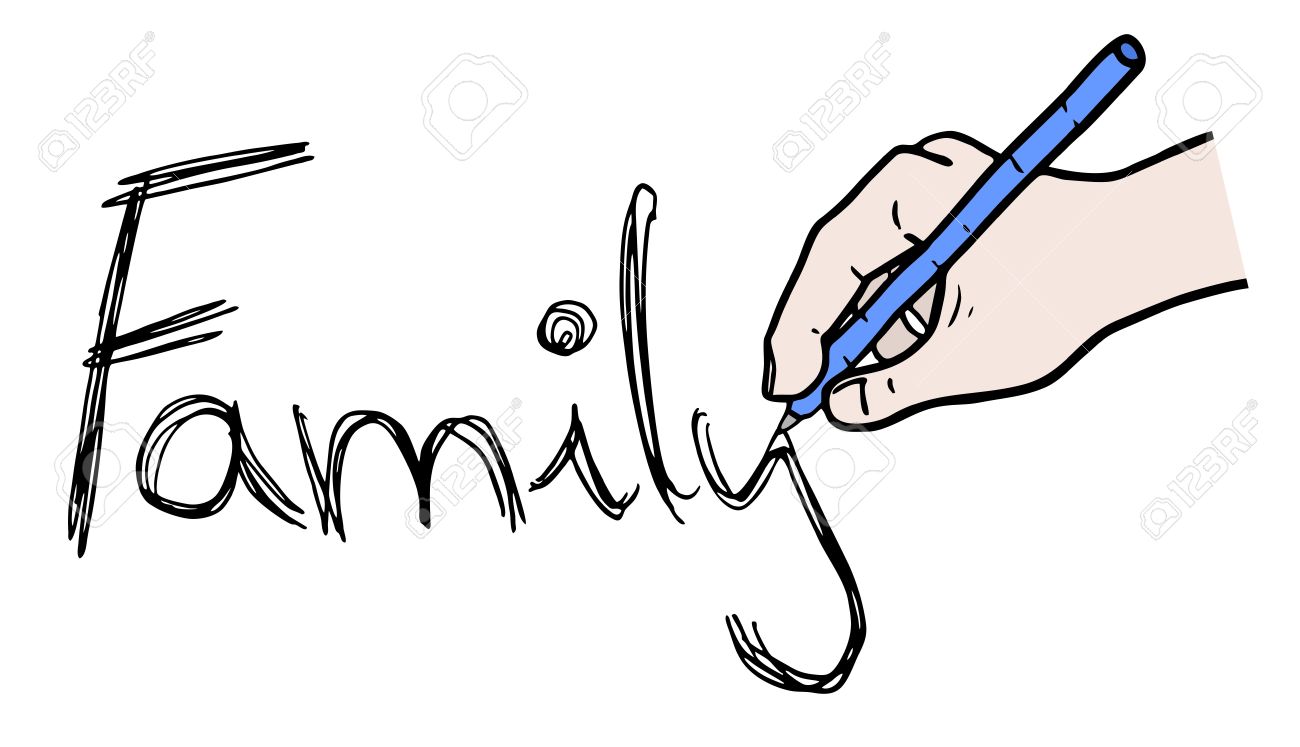family writte message royalty free cliparts vectors and stock