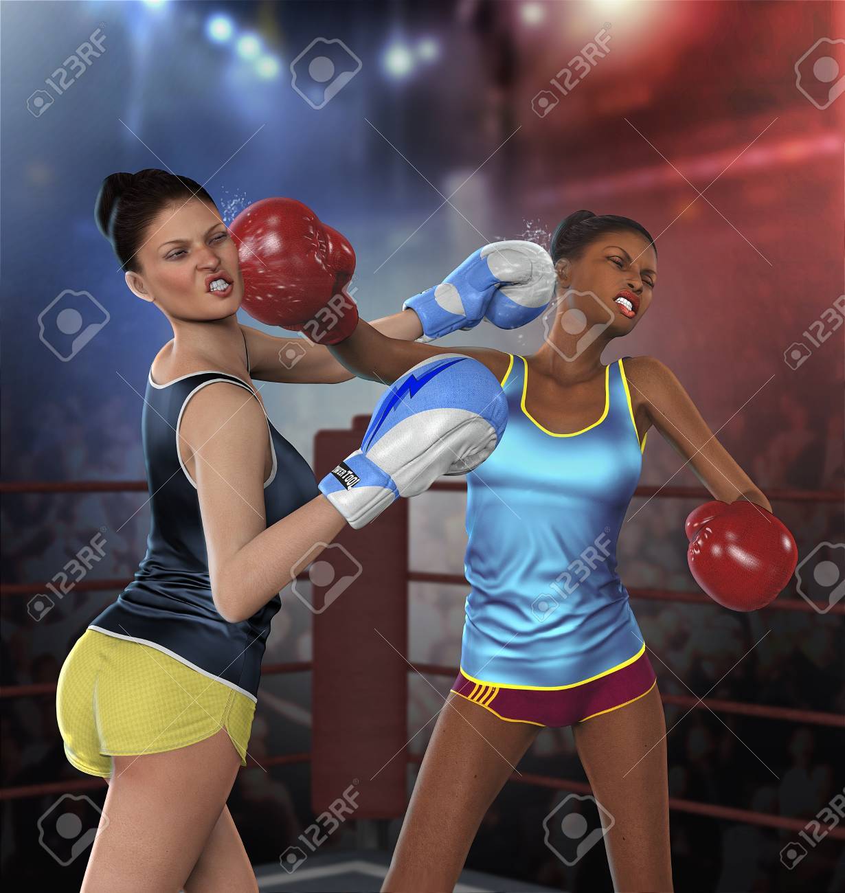 Beautiful Amateur Boxer Girls Punching