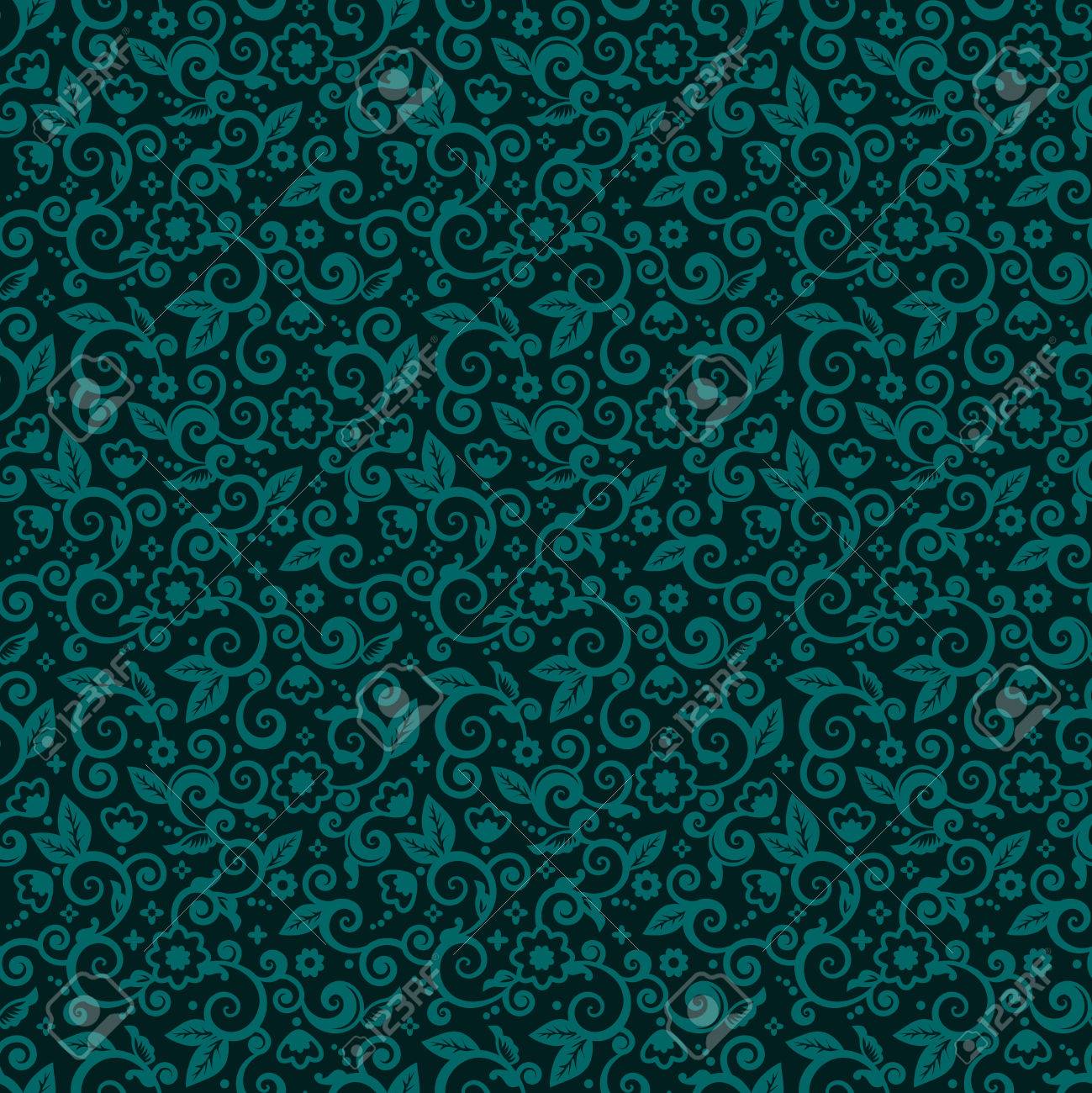 9 タイル表示 シームレス花柄背景 壁紙 テクスチャ タイル 見本 印刷 緑青や暗い青緑色のトレンディな冬の休日クリスマス色 のイラスト素材 ベクタ Image