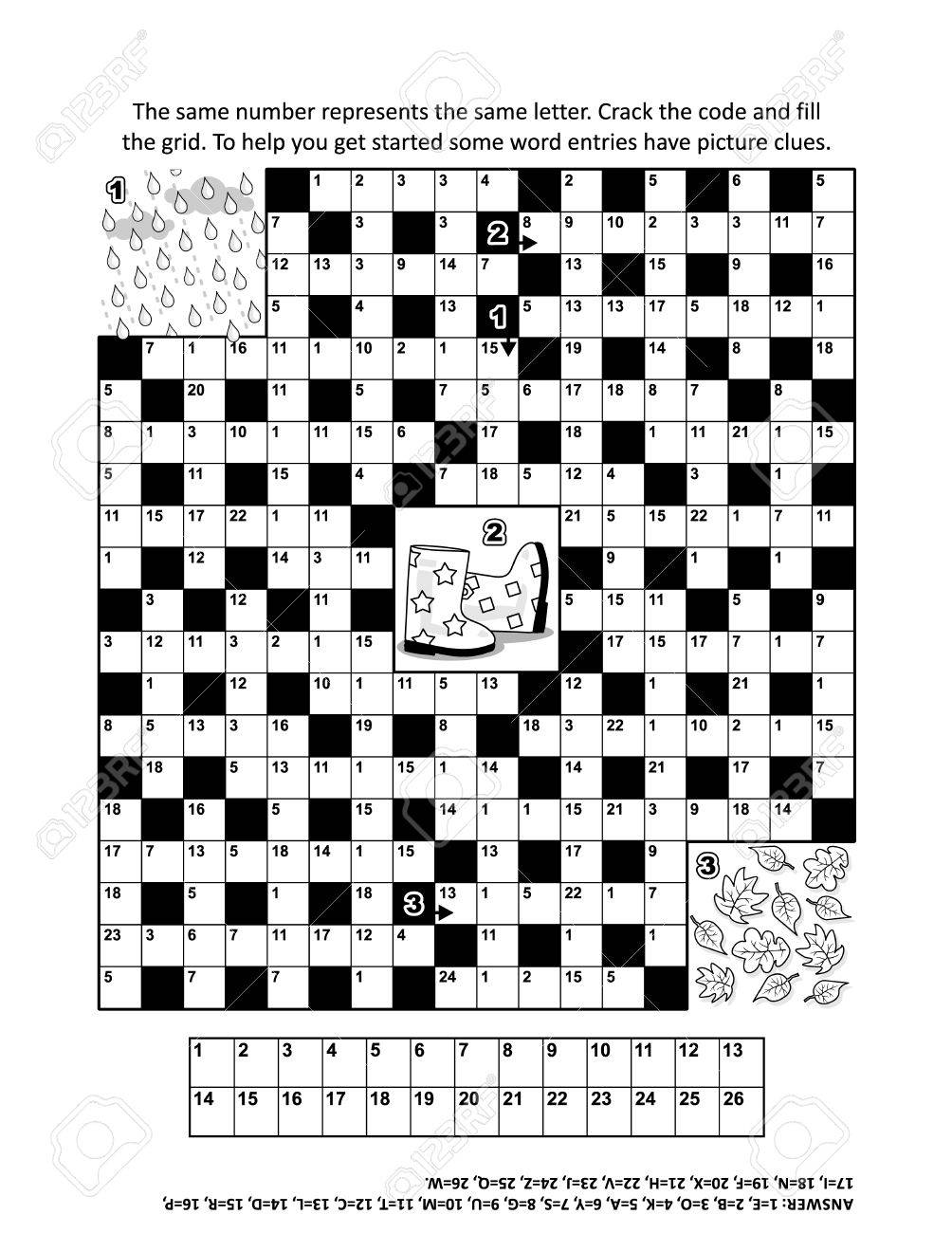 Codebreaker (or codeword, or code cracker) crossword puzzle or.. graphic about Codeword Puzzles Printable identified as Codebreaker (or codeword, or code cracker) crossword puzzle or..