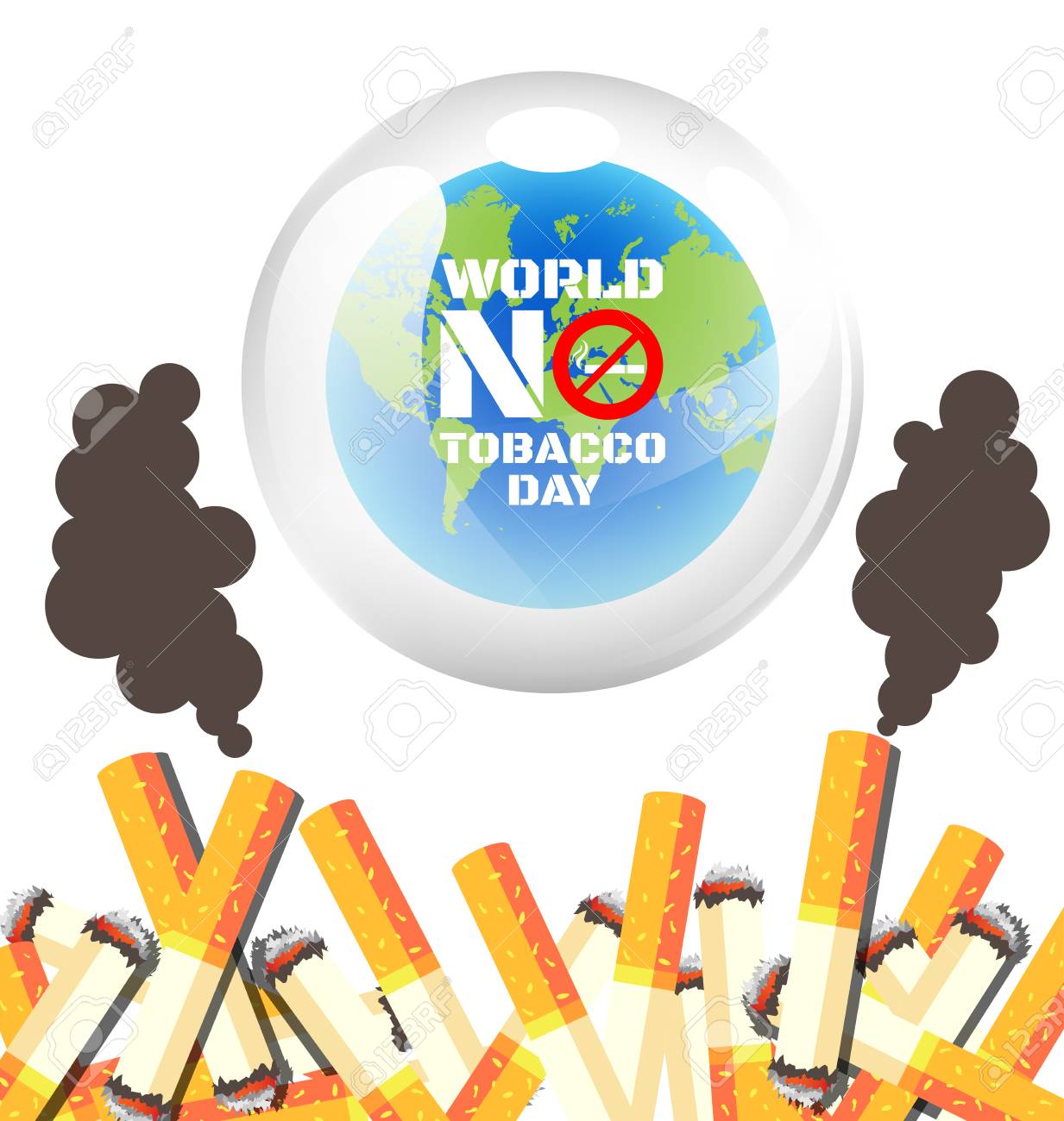 世界禁煙デーの世界タバコ日はないポスターのイラスト素材 ベクタ Image