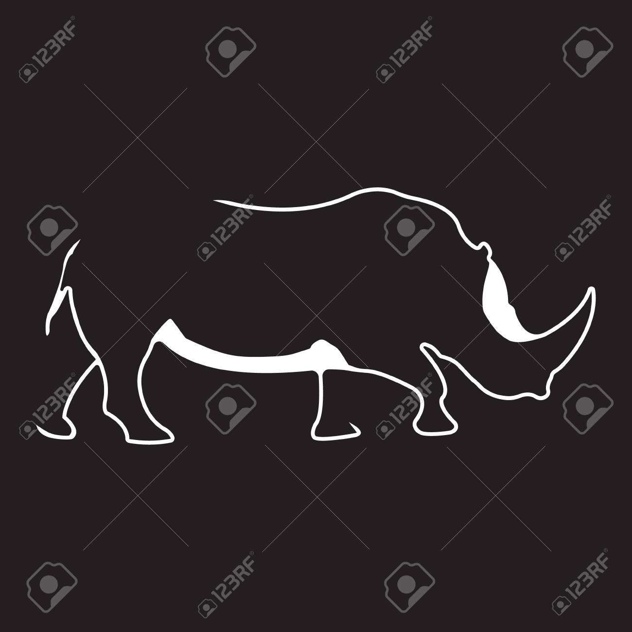 Rhino Vector Illustration African Animal Logo Stock Vector (Royalty Free)  1541365304 | Shutterstock, image size:1300x1300