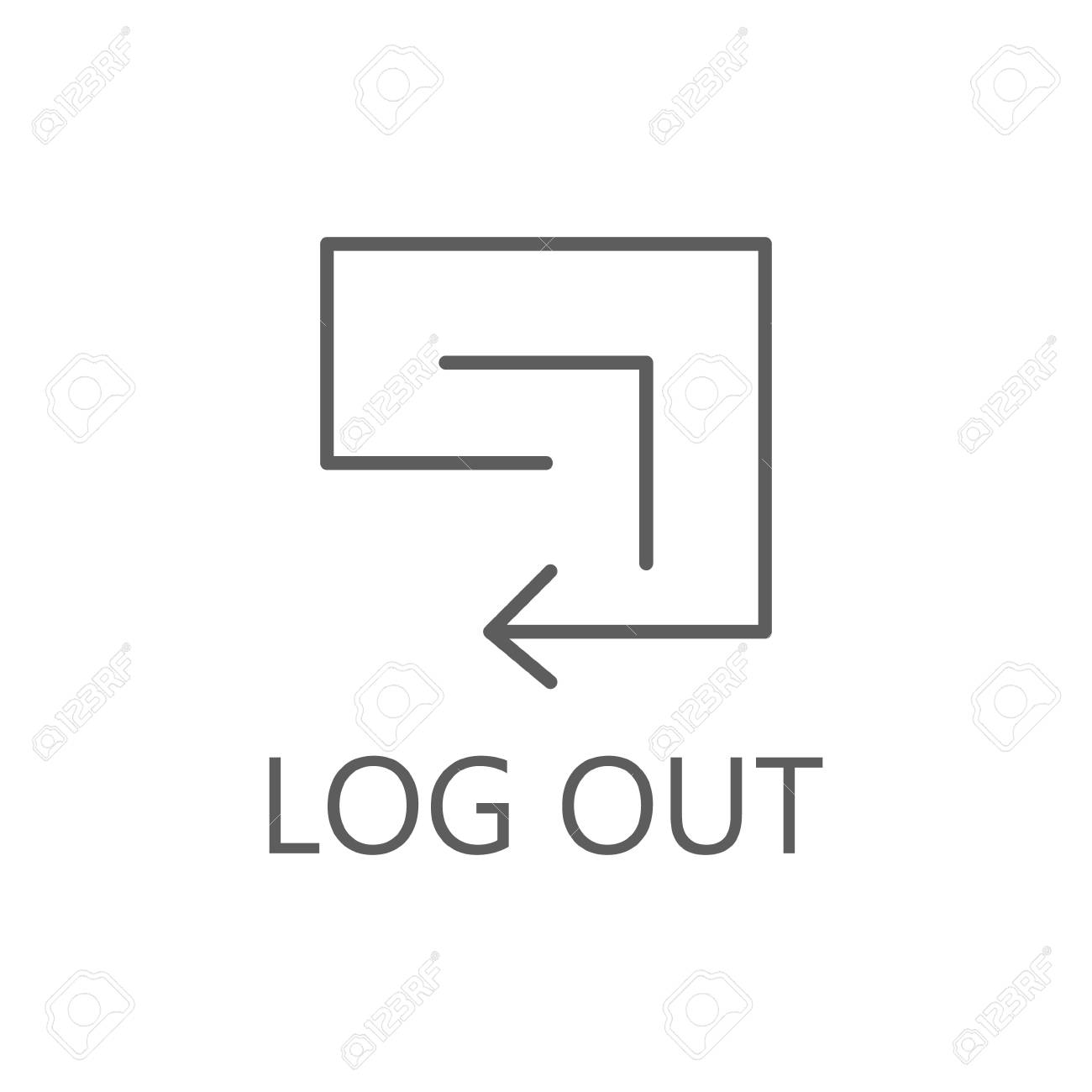 종료 아이콘. 로그 아웃 아이콘. 디자인에 대 한 벡터 개념 그림입니다. 디자인 웹 사이트 또는 모바일 앱을위한 고품질 개요  Pictigram. 벡터 로그 아웃의 벡터 일러스트입니다. 로열티 무료 사진, 그림, 이미지 그리고 스톡포토그래피.