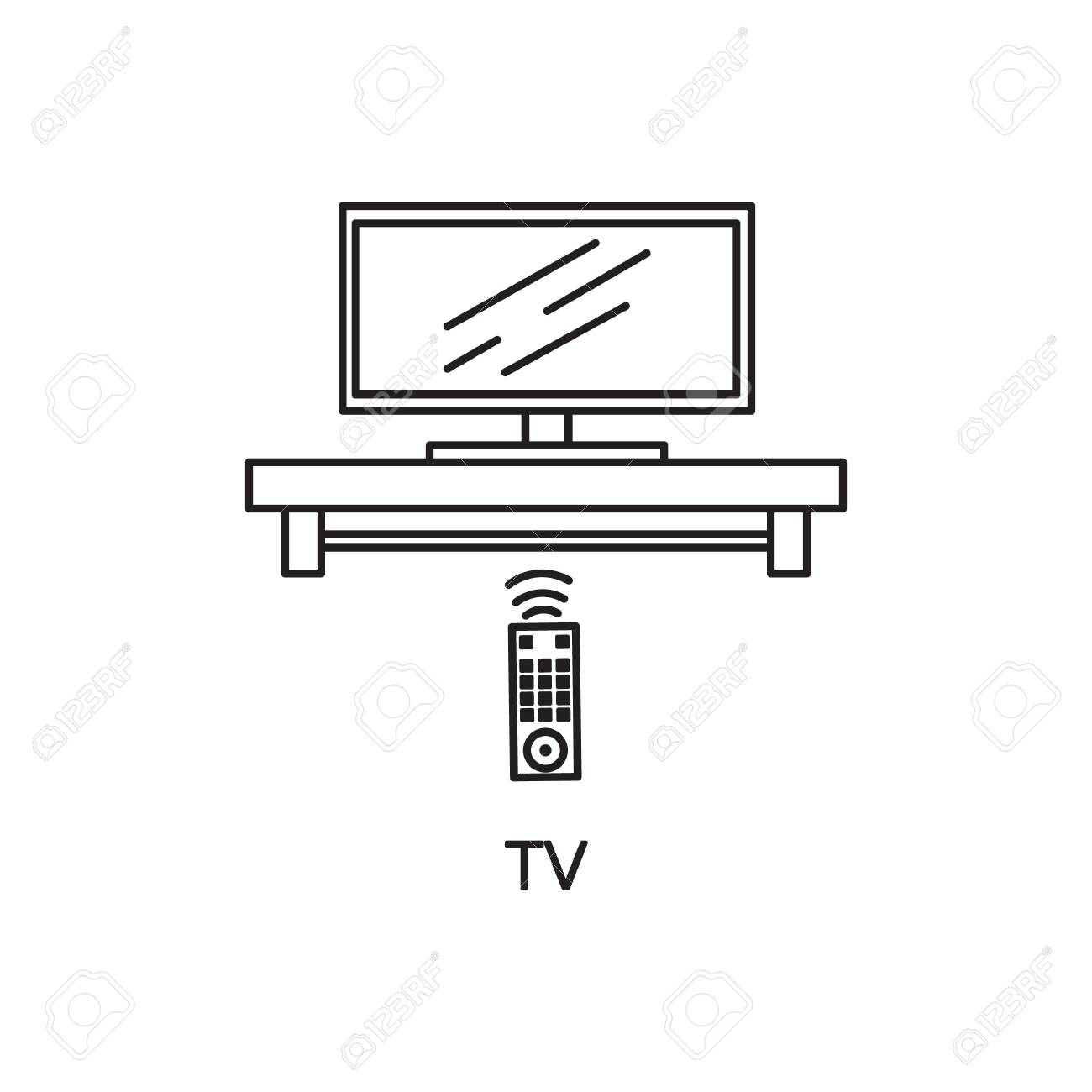 TV Flach Symbol. Hochwertige Umriss Piktogramm Element Für ... TV Flach Symbol. Hochwertige Umriss Piktogramm Element Für ...