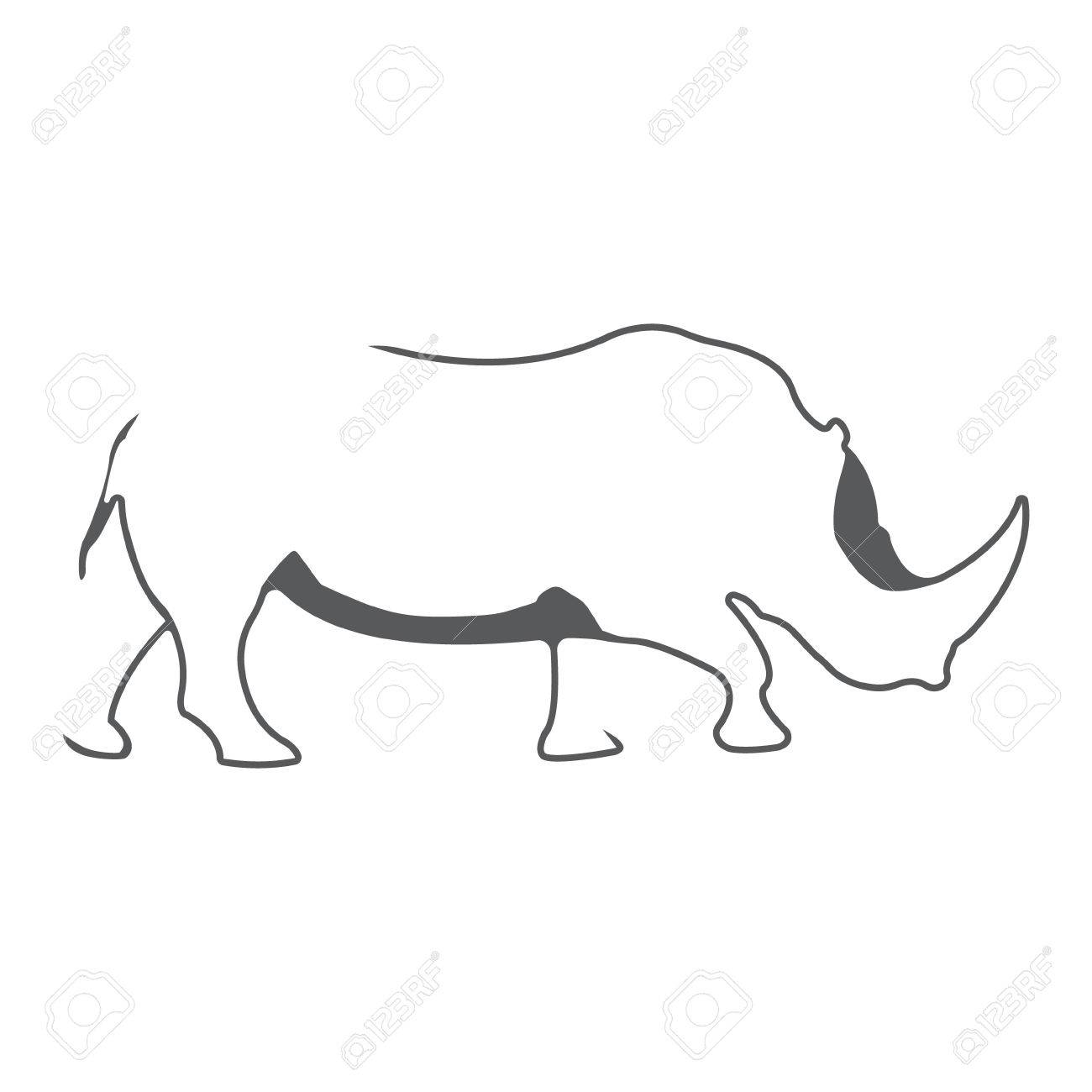 Rhino. Silhouette Vector Symbol Of Rhino Stock Photo, Picture and Royalty  Free Image. Image 65631047., image size:1300x1300