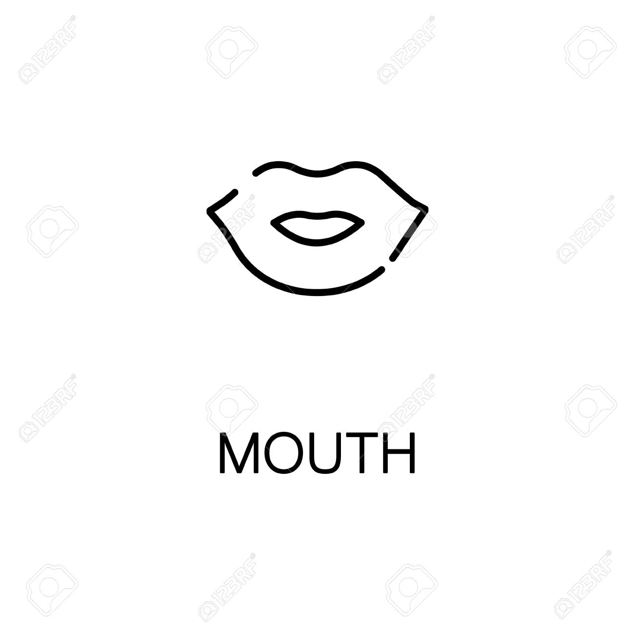 mouth flat icon single high quality outline symbol of human