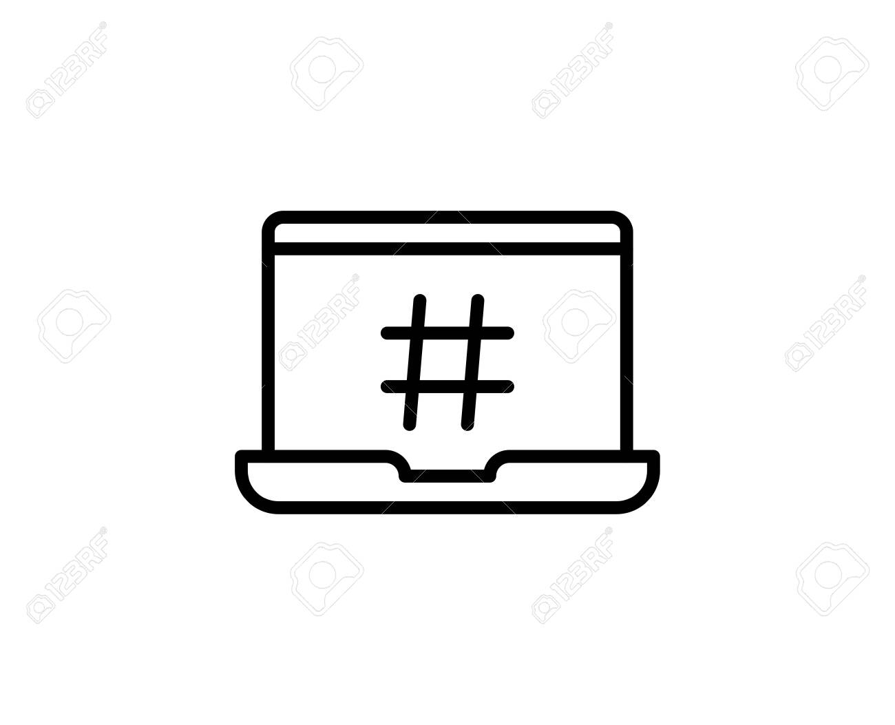 Hashtag line icon. High quality outline symbol for web design or mobile app. Thin line sign for design logo. Black outline pictogram on white background - 152257520 Hashtag line icon. High quality outline symbol for web design or mobile app. Thin line sign for design logo. Black outline pictogram on white background - 152257520