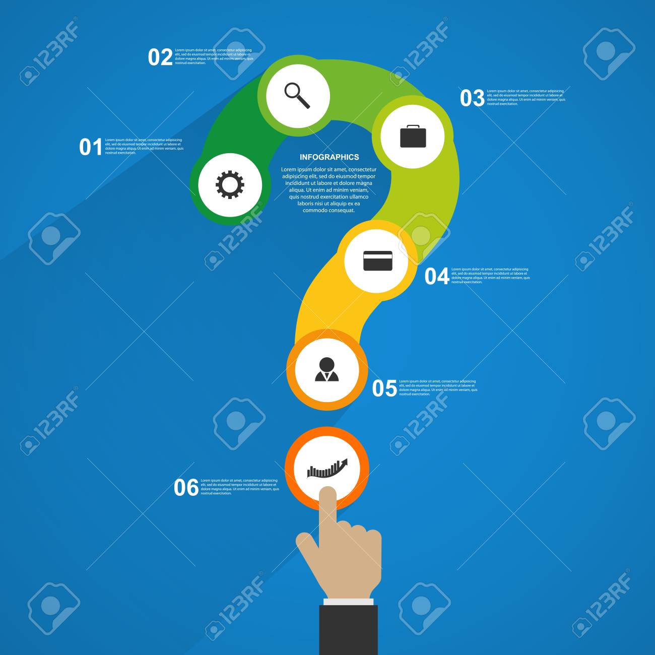 Abstract Colorful Infographic In The Form Of Question Mark Design Royalty Free Cliparts Vectors And Stock Illustration Image