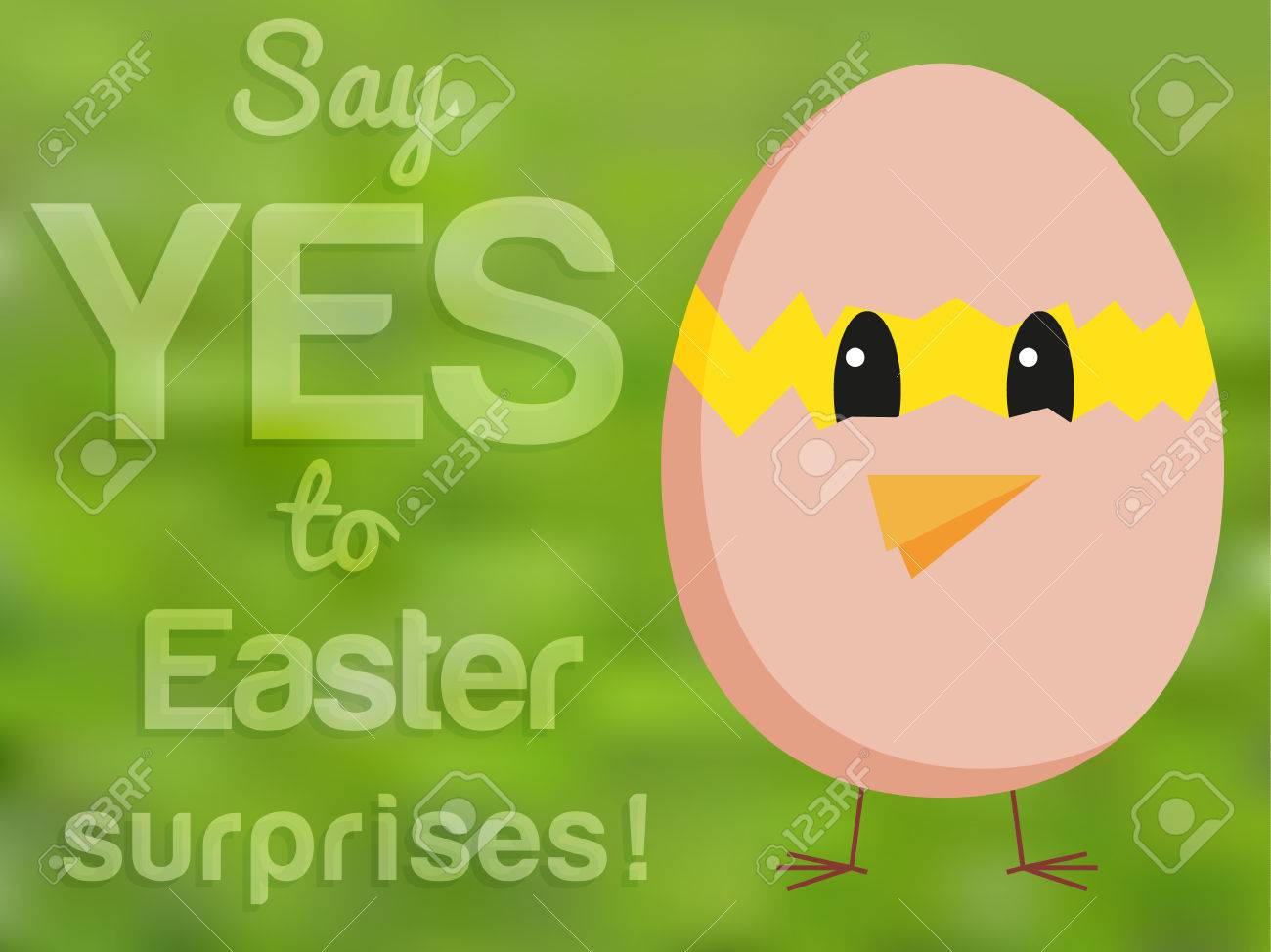 funny easter card with chicken looking from hatched egg and text